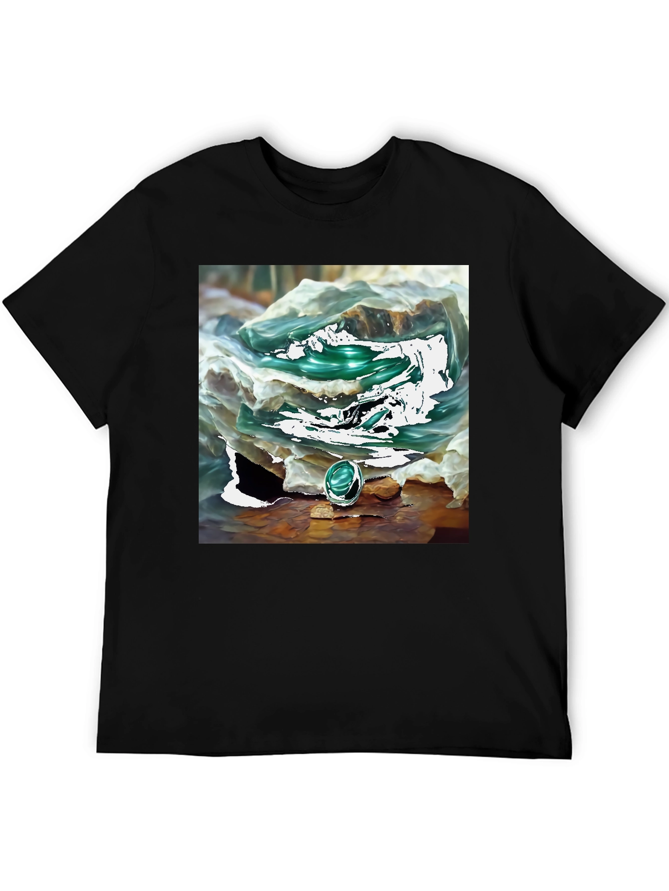 Black Emerald Gemstone T-Shirt view 5