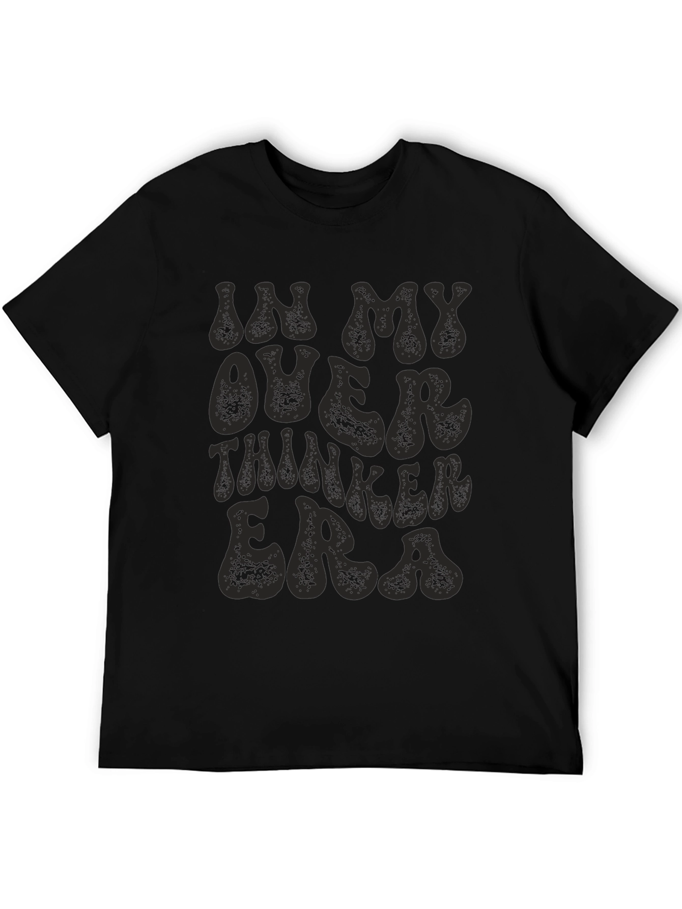 Black Overthinker Era Graphic Tee - Trendy Relaxed Fit view 5