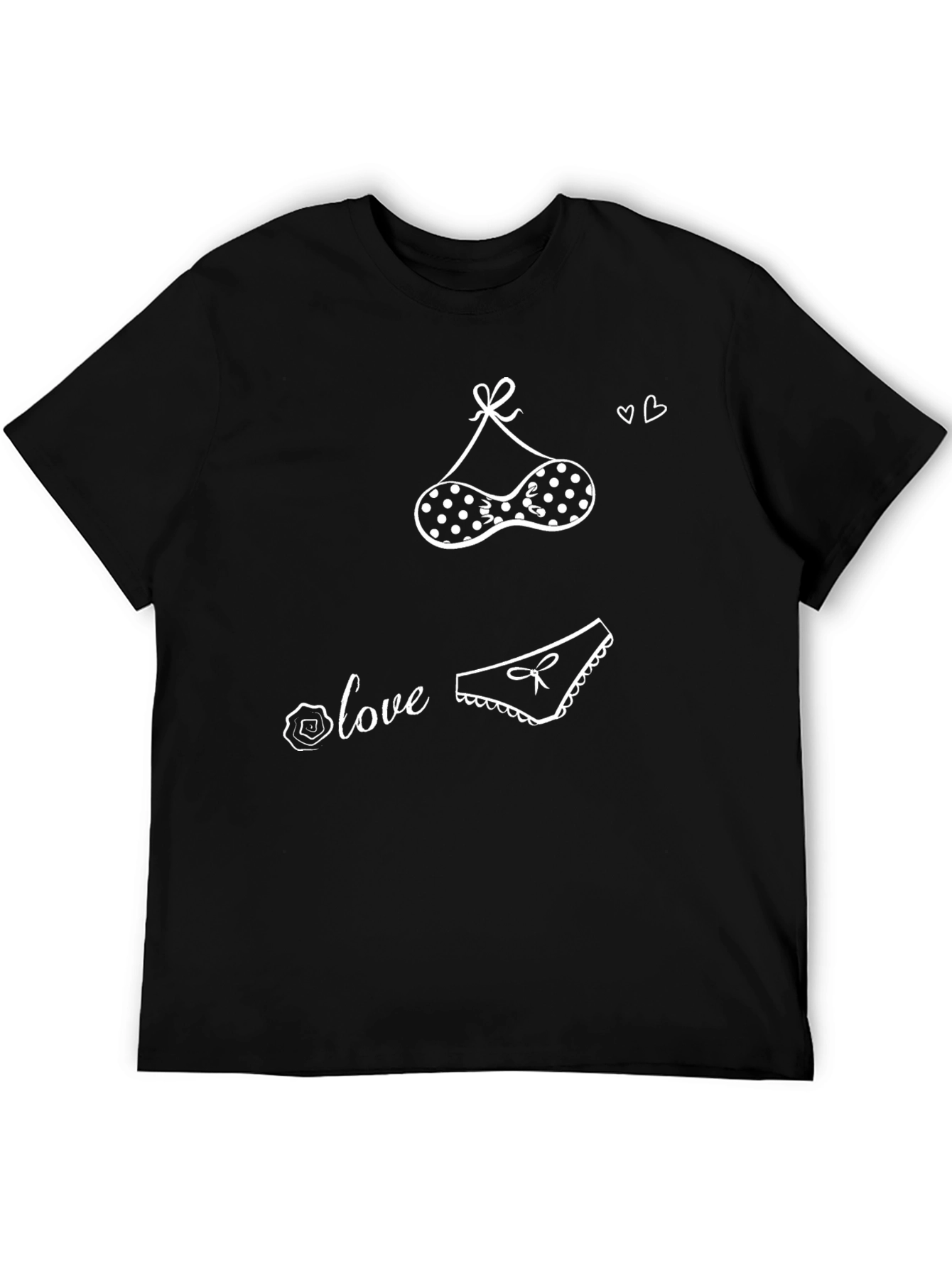 Love Lingerie Graphic Tee - Black Crew Neck Shirt - 5