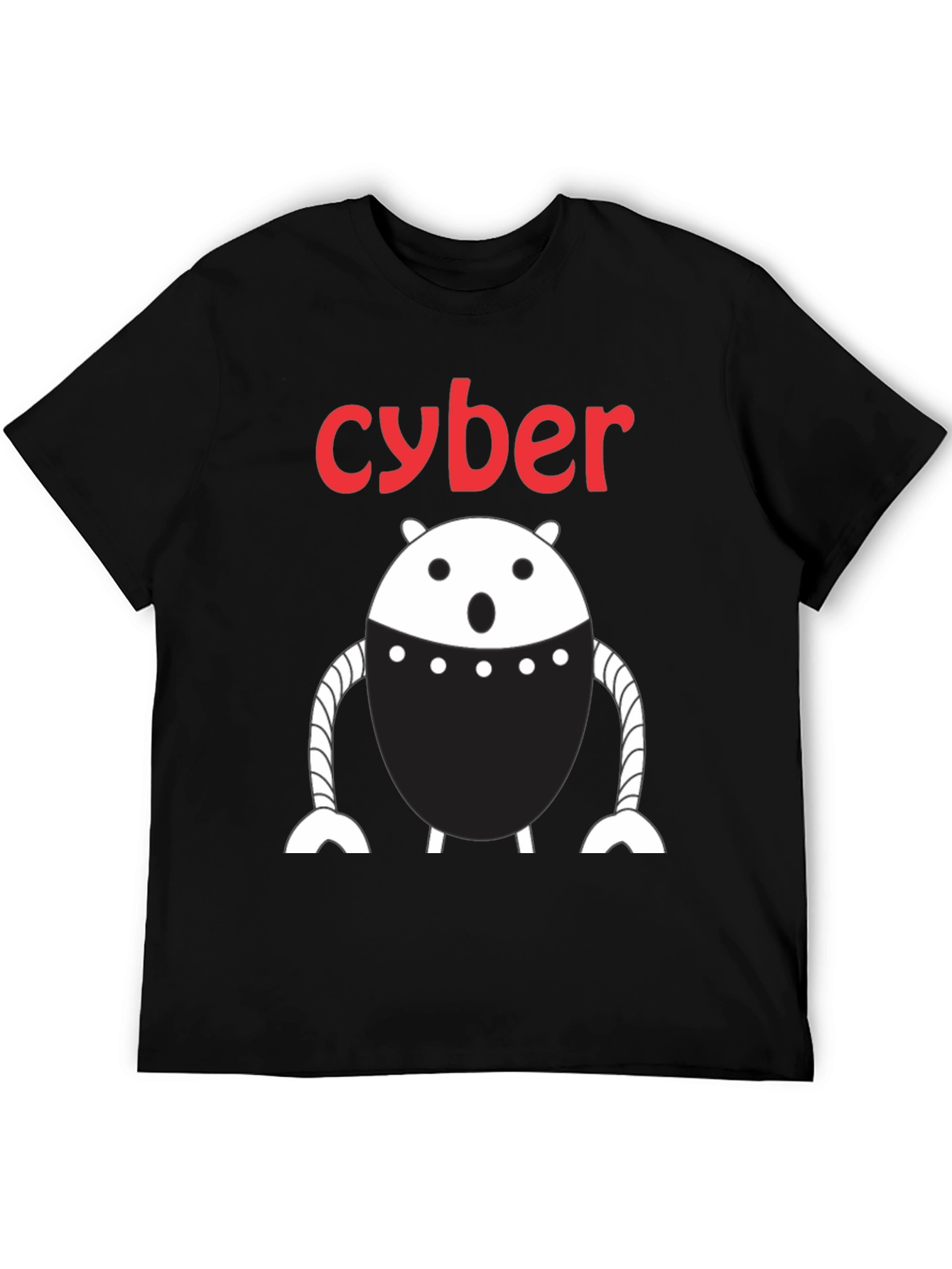Black Cyber Robot Graphic T-Shirt - Black view 5