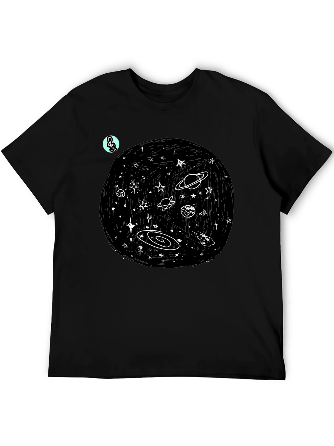 Black Galaxy Dreamer Tee - Unique Space Design view 5