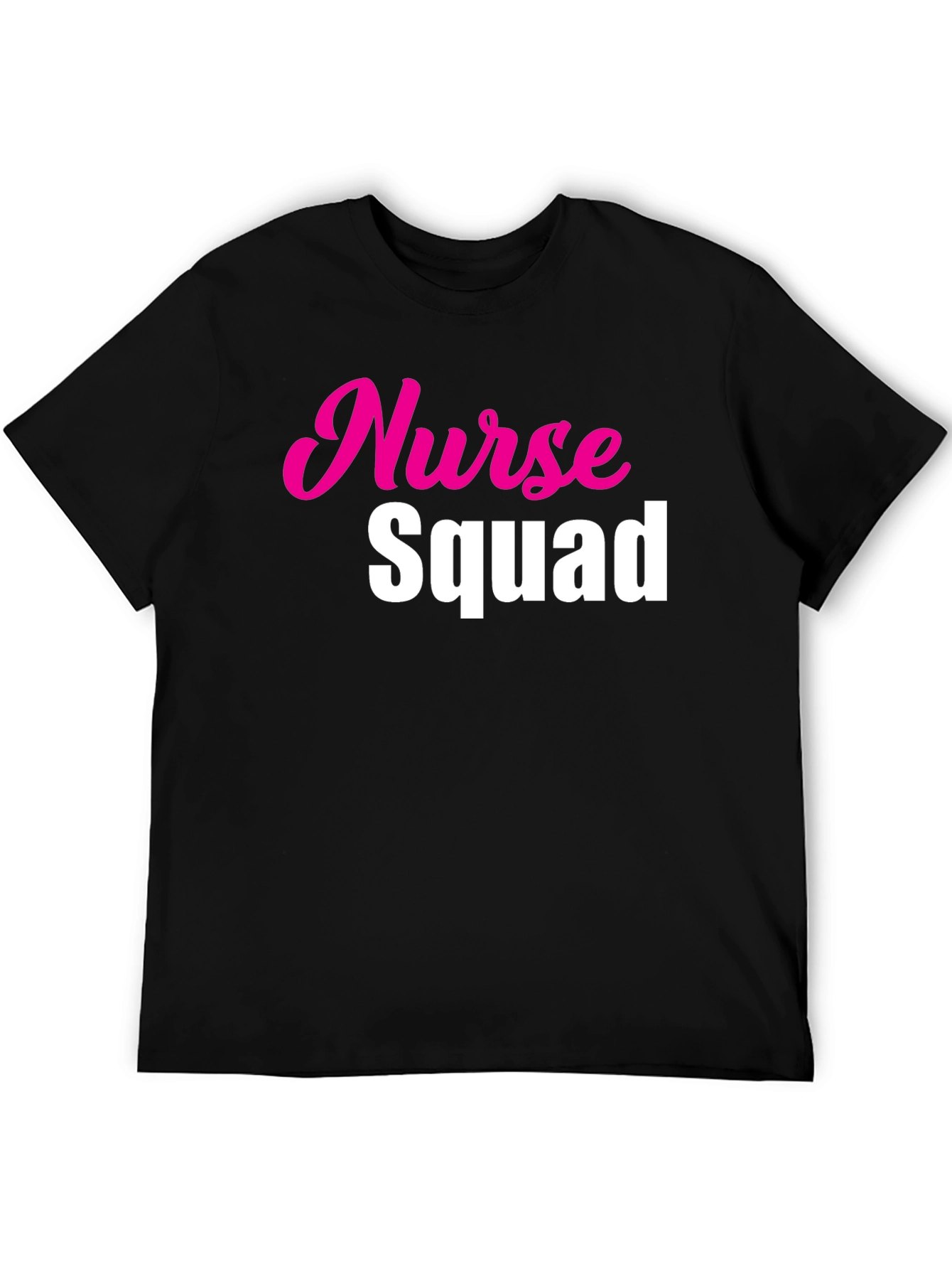 Black Nurse Squad Tee - Hot Pink & White Text on Black view 5