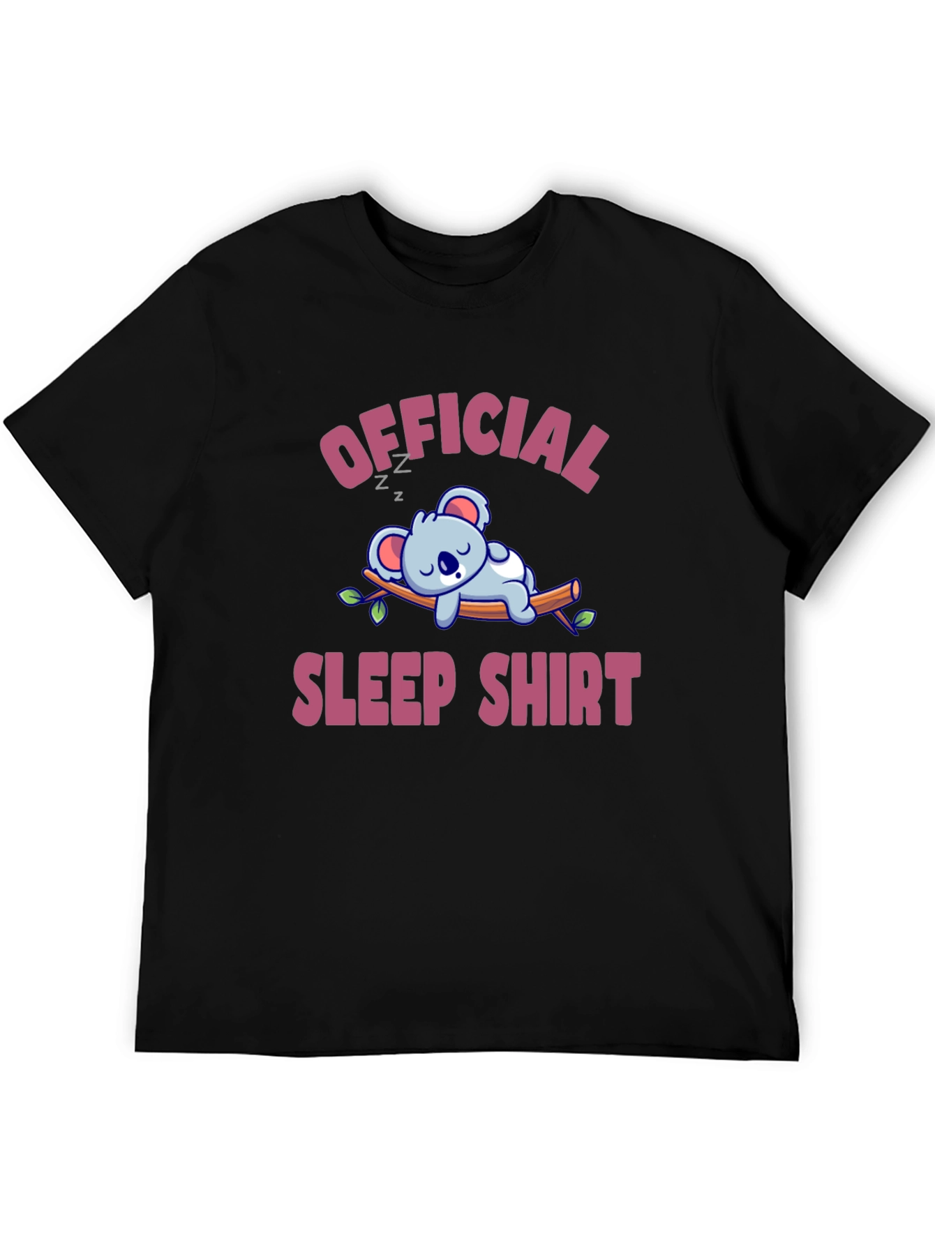 Black Official Sleep Shirt - Koala T-Shirt view 5