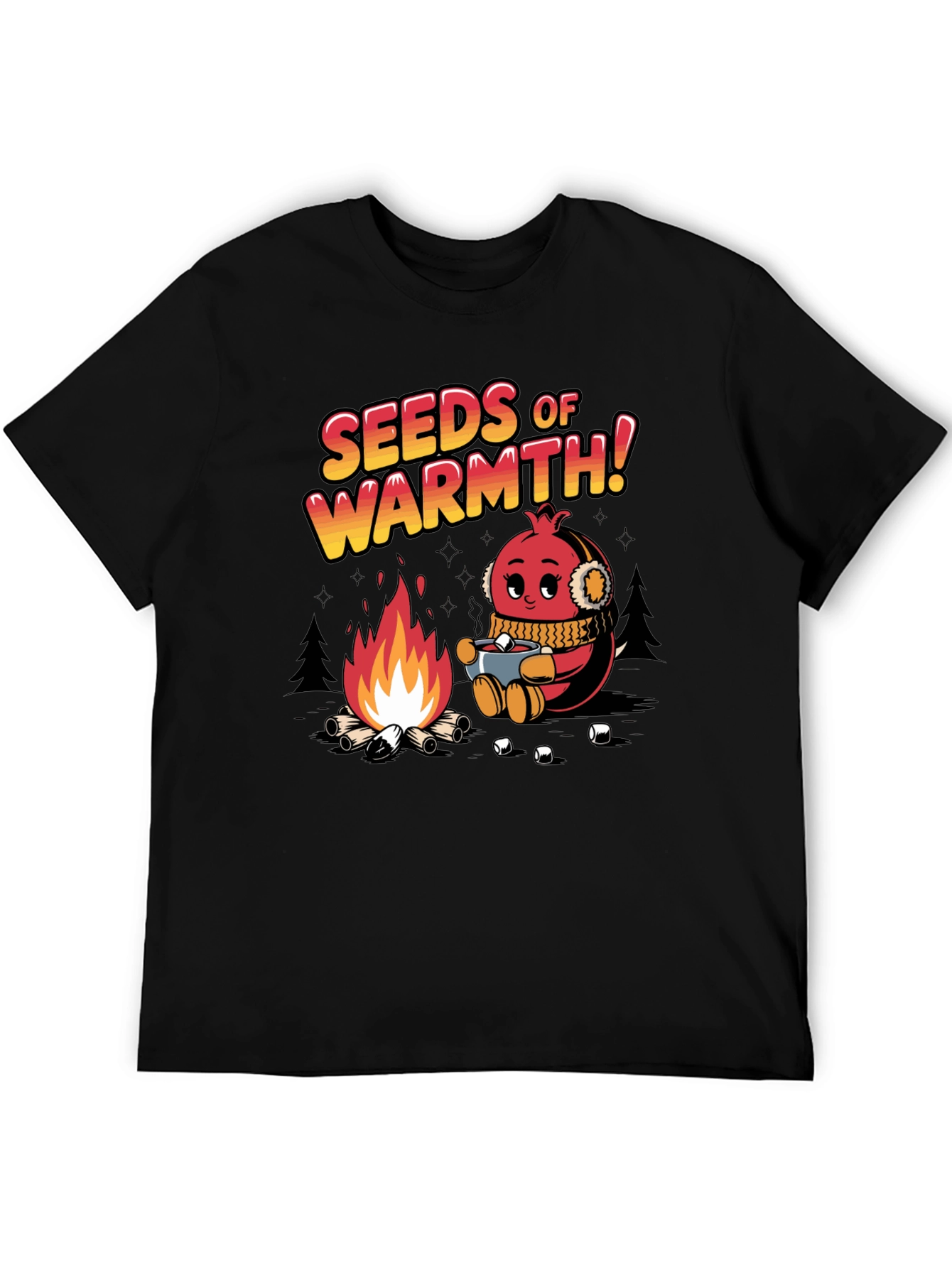 Black Seeds of Warmth Graphic T-Shirt view 5