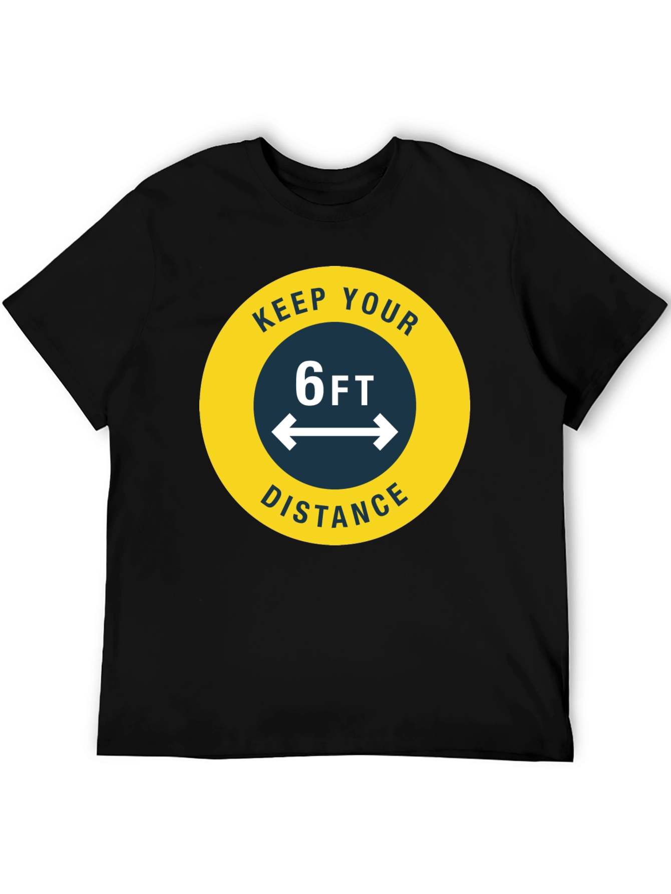 Black Keep Your Distance T-Shirt - Social Distancing Tee view 5