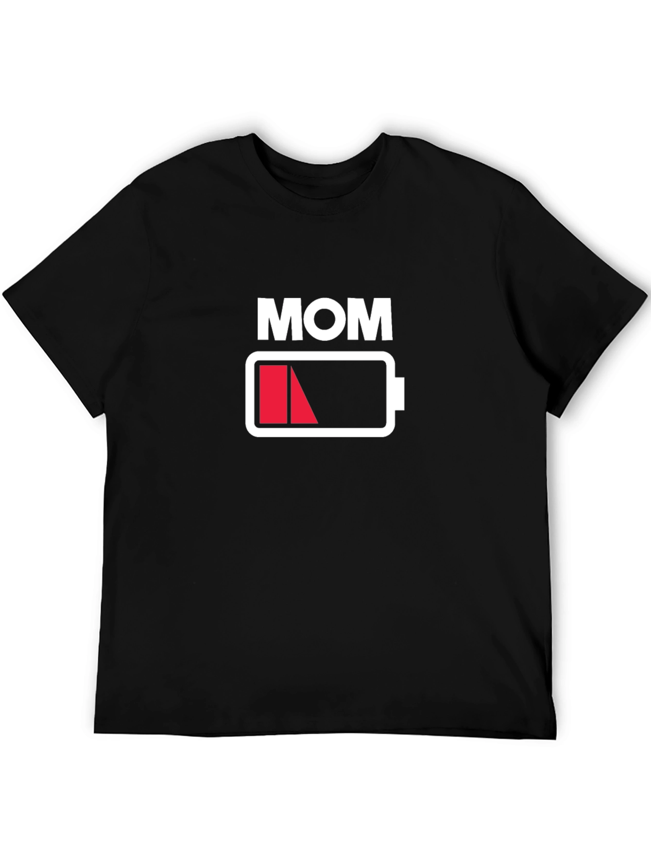 Black Mom Low Battery T-Shirt - Funny Graphic Tee for Mothers view 5