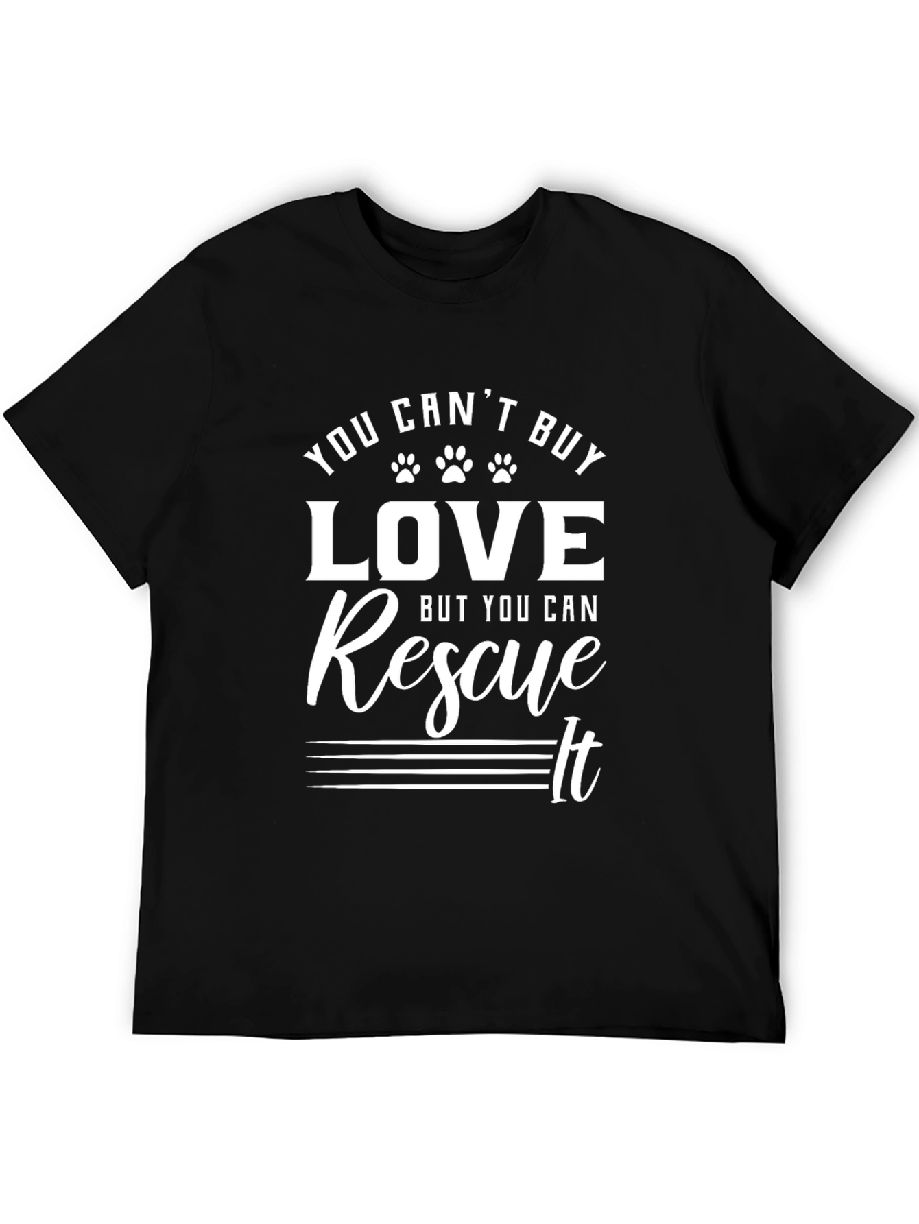 Black Rescue Love T-Shirt - You Can't Buy Love, Rescue It! view 5