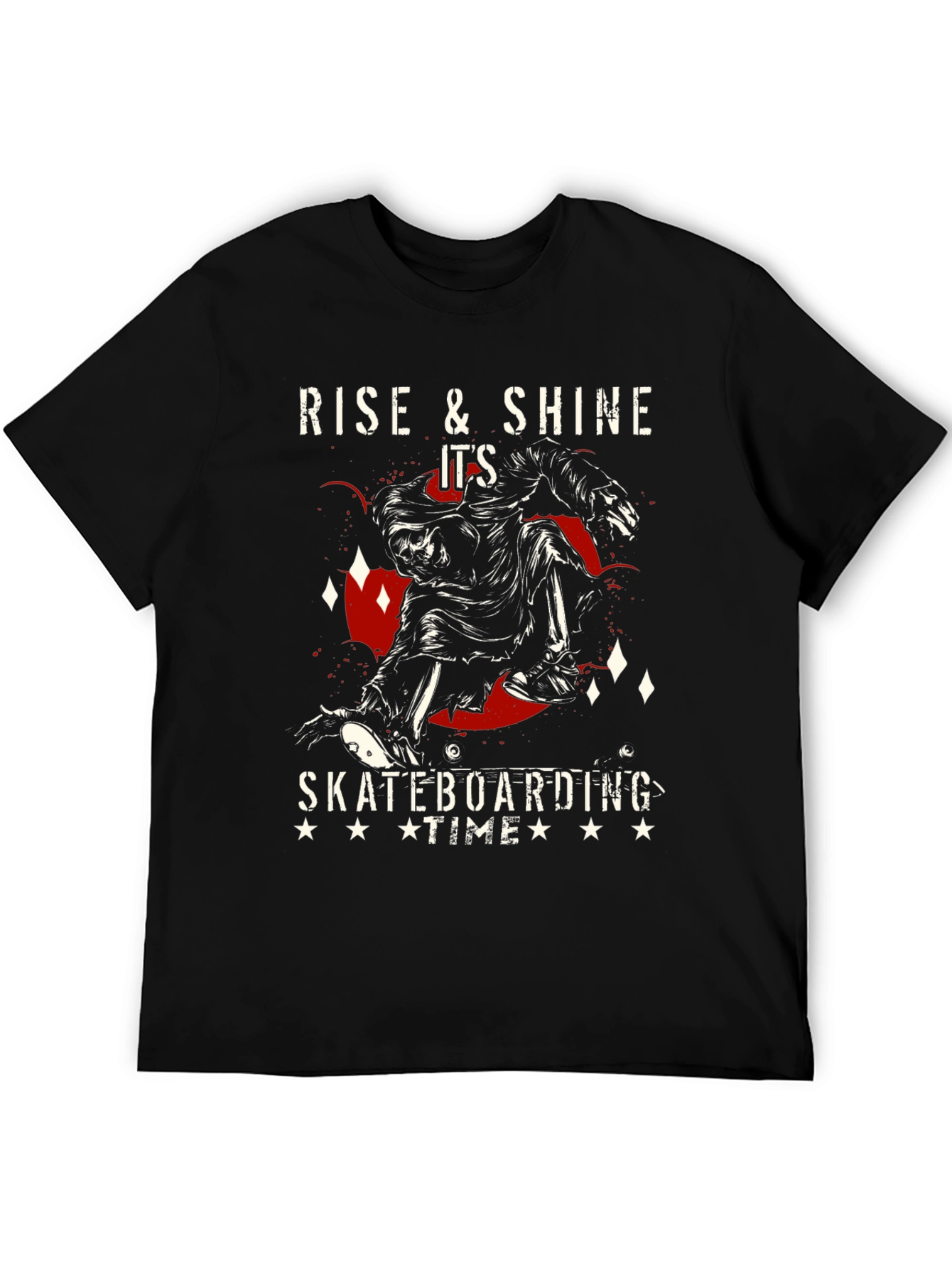 Black Rise & Shine Skateboarding Time Graphic Tee view 5