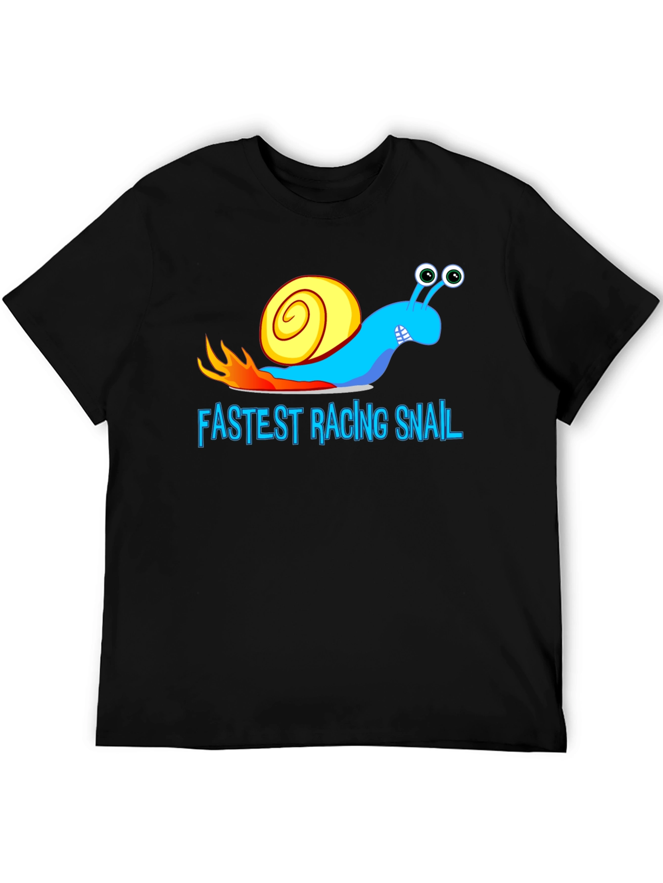 Black Fastest Racing Snail T-Shirt - Funny Cartoon Graphic Tee view 5
