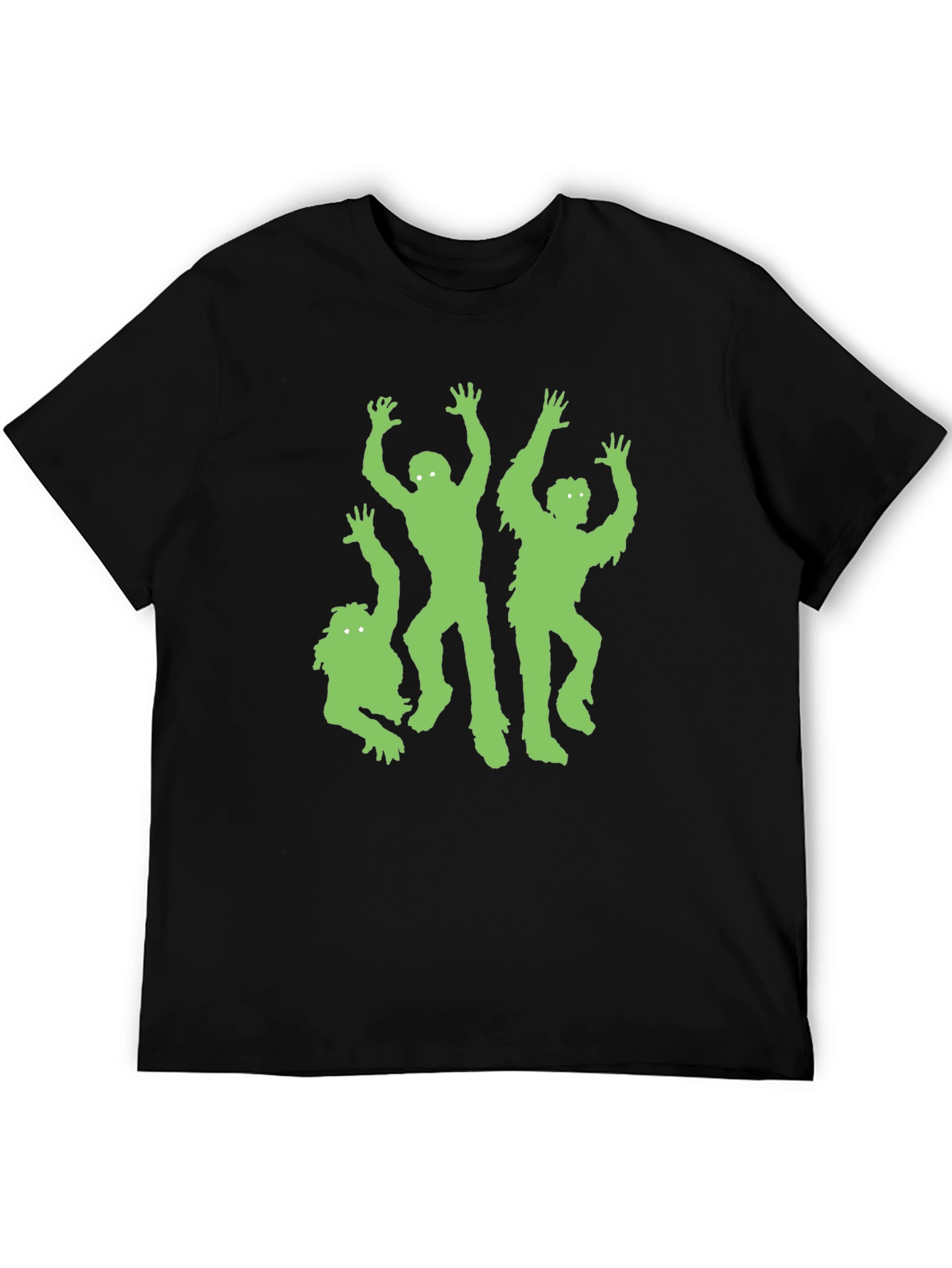 Black Green Zombie Graphic Black T-Shirt view 5