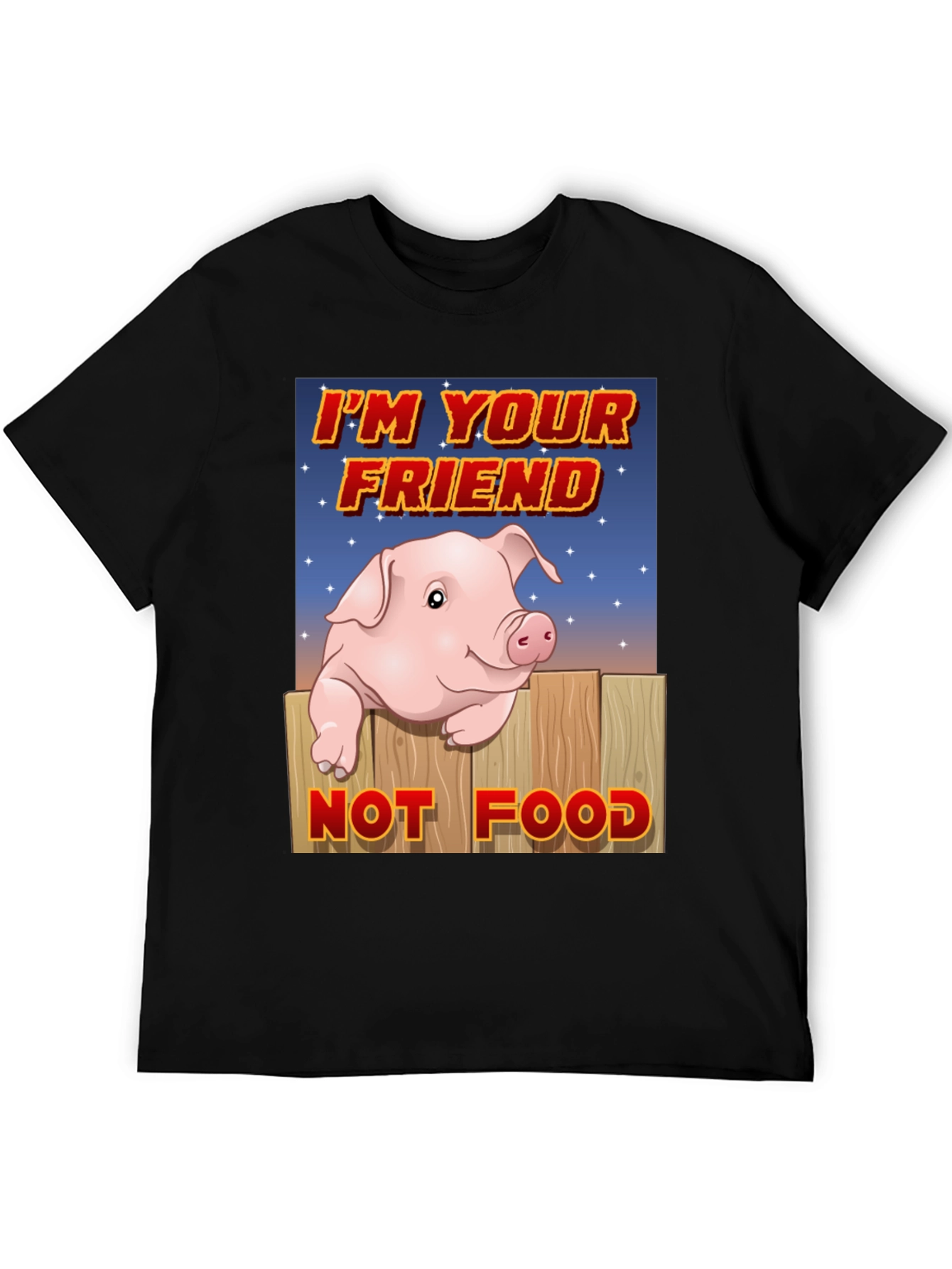 Black Pig Friend T-Shirt: Animal Rights Vegan Tee view 5