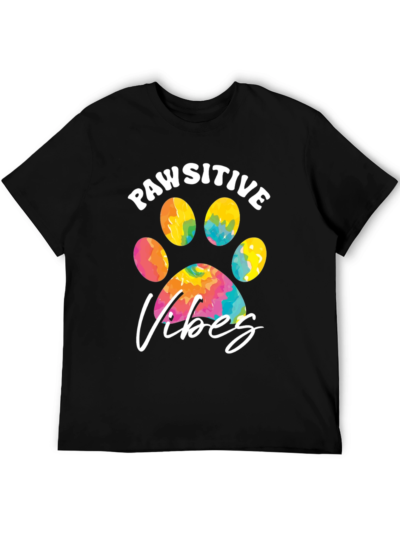 Black Pawsitive Vibes Graphic Tee - Trendy Dog Lover Shirt view 5