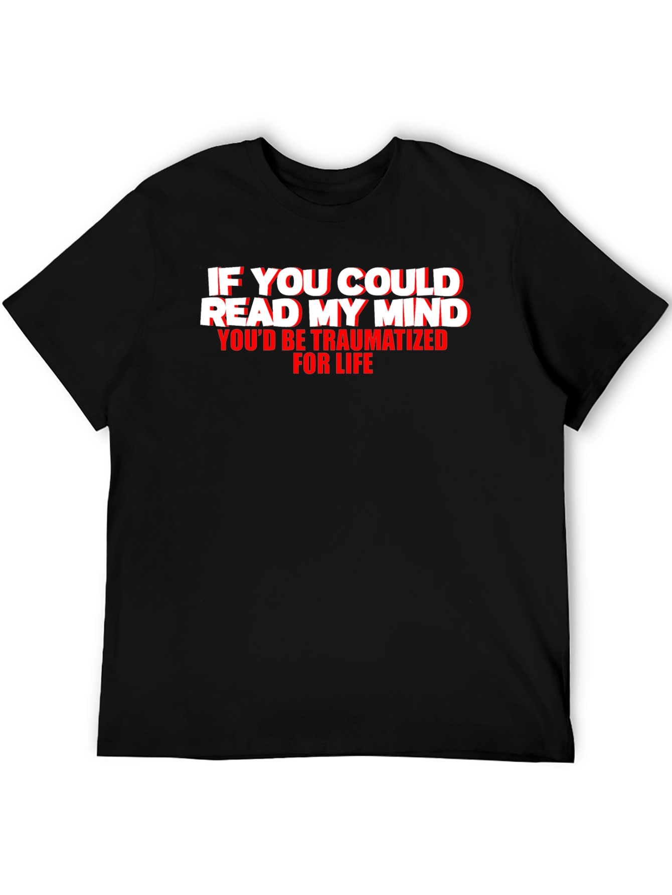 Black Traumatized Mind Graphic Tee - Funny Novelty T-Shirt view 5