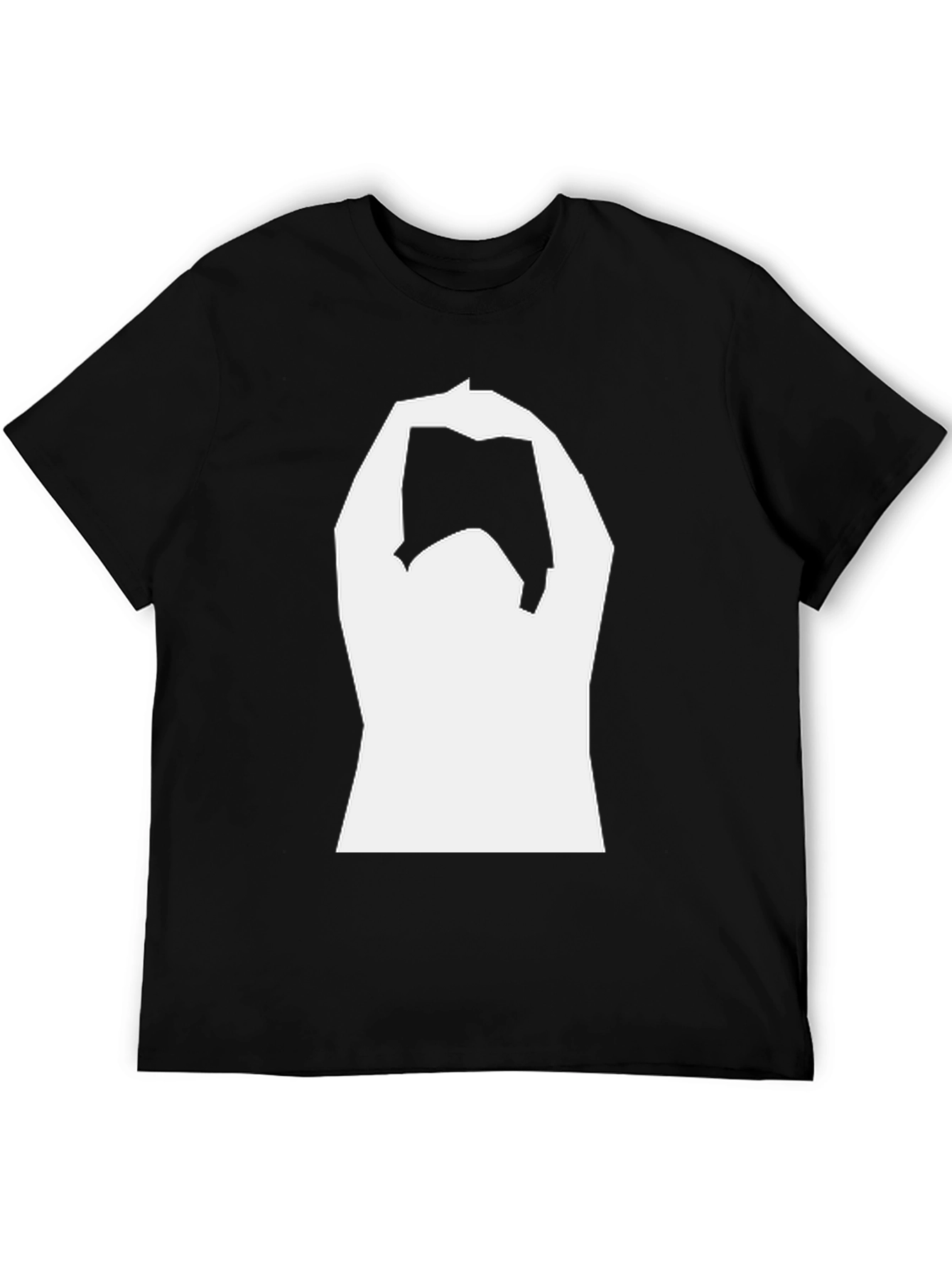 Black Black T-Shirt with White Graphic Design view 5