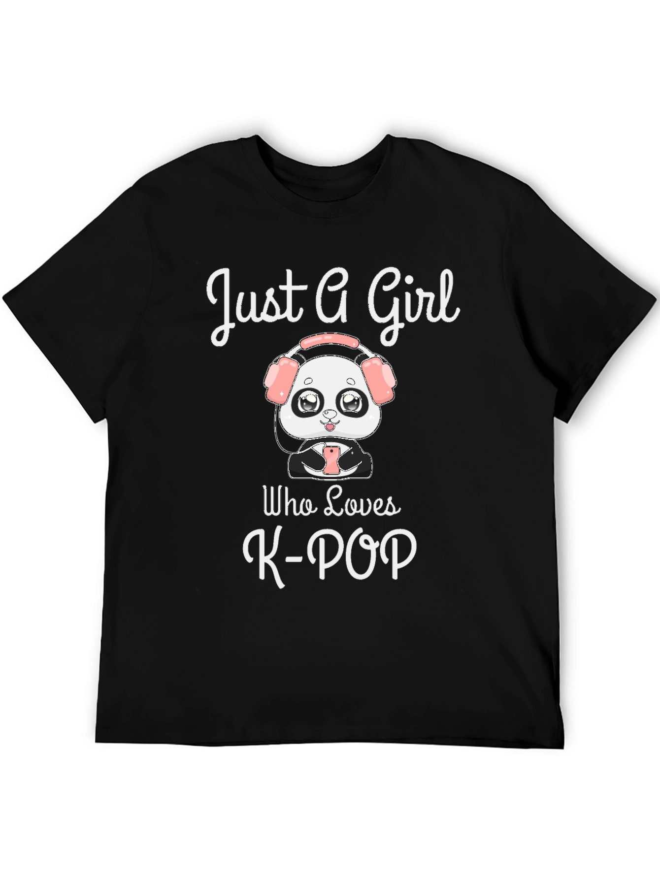Black Just A Girl Who Loves K-POP T-Shirt view 5