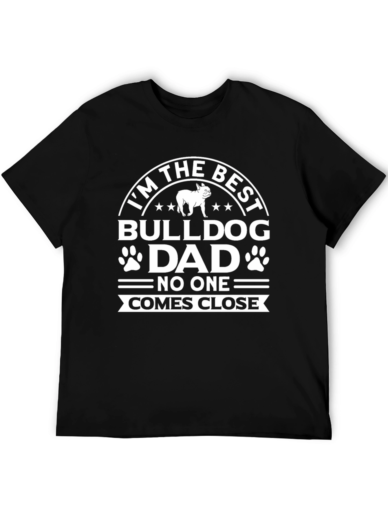 Black Best Bulldog Dad T-Shirt view 5
