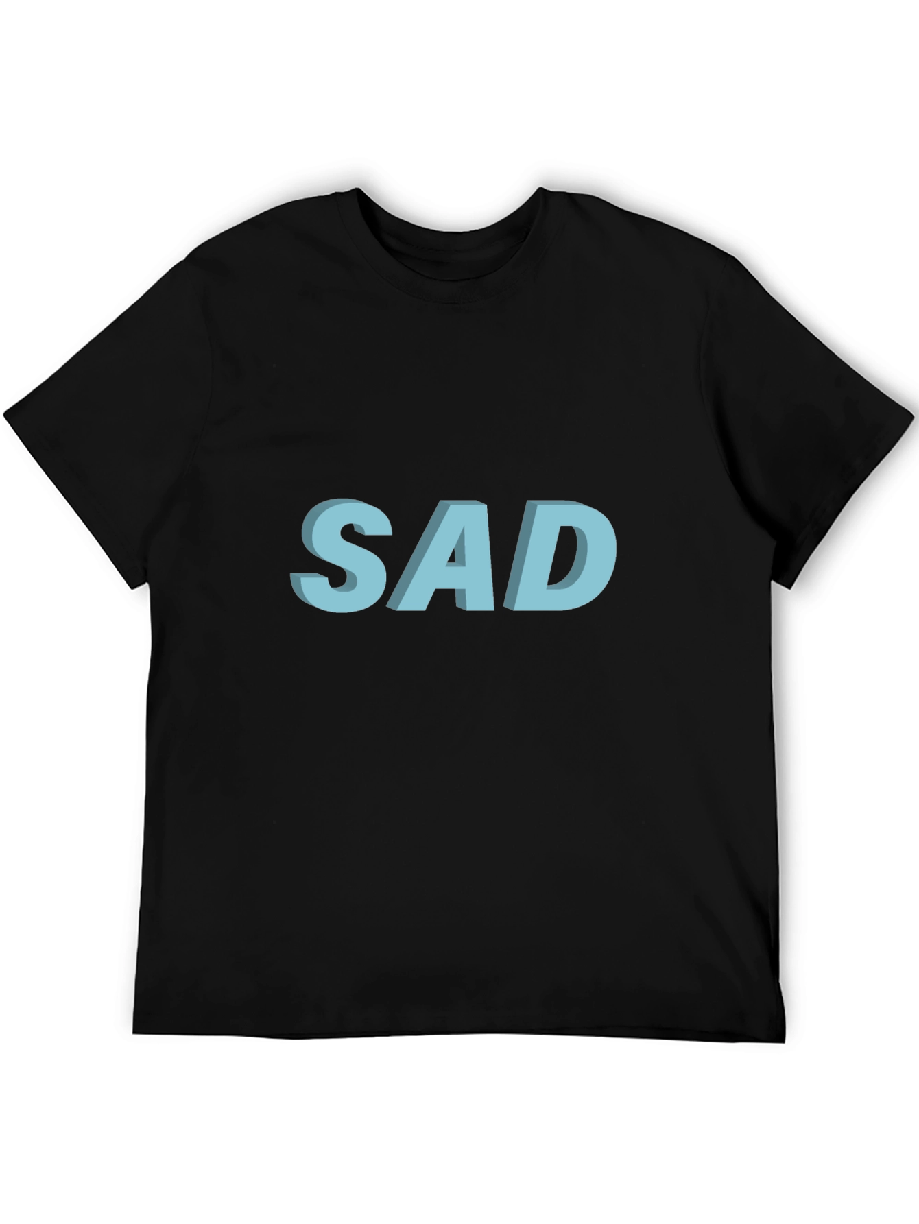 Black "SAD" Graphic T-Shirt - Black Cotton Blend view 5