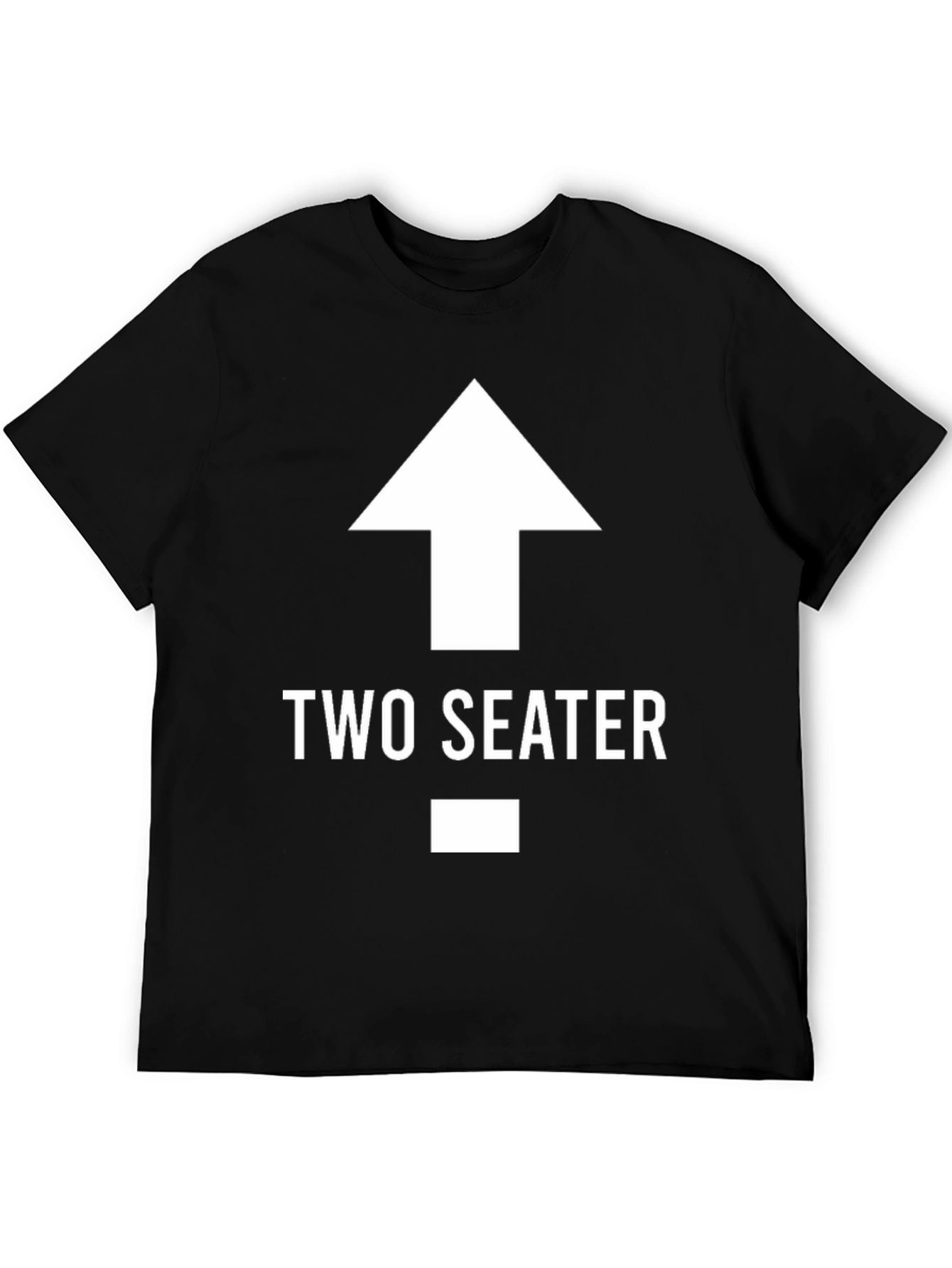 Black Two Seater T-Shirt Funny Graphic Tee view 5