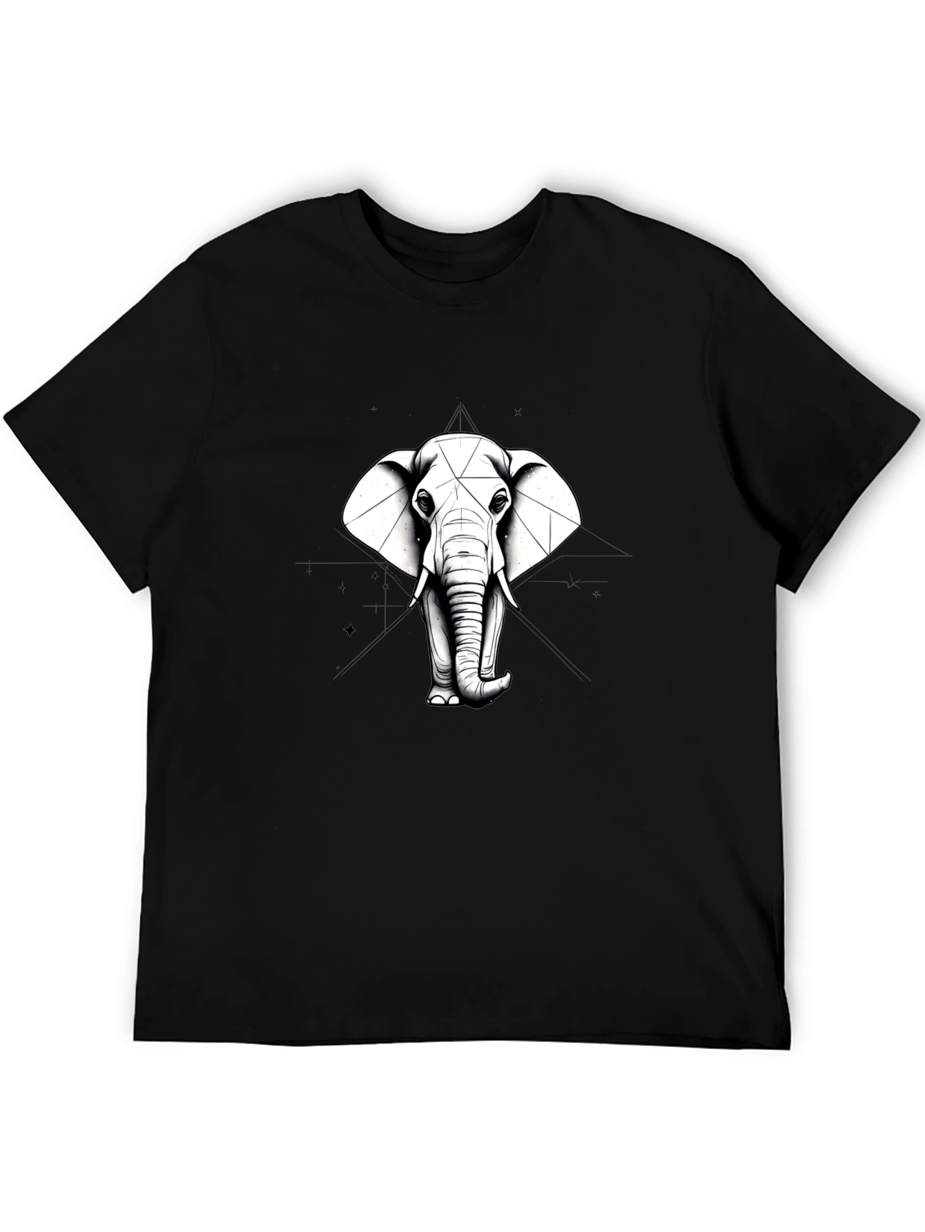 Black Elephant Geometric T-Shirt - Unisex Graphic Tee view 5