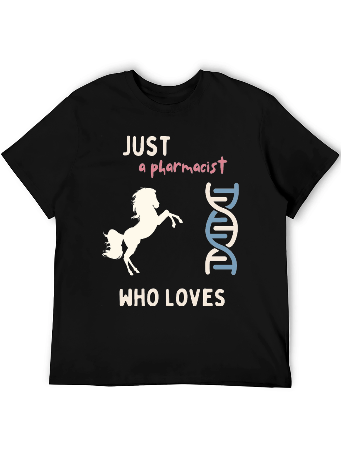 Black Pharmacist Horse Lover T-Shirt, Funny & Unique Design view 5