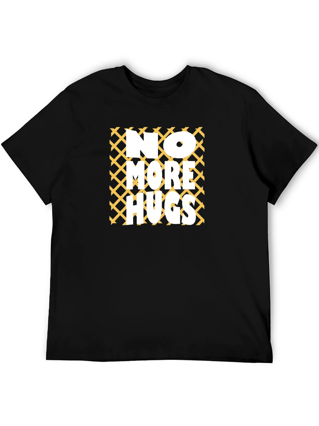 Black No More Hugs Graphic Tee - Black Cotton Casual Shirt view 5