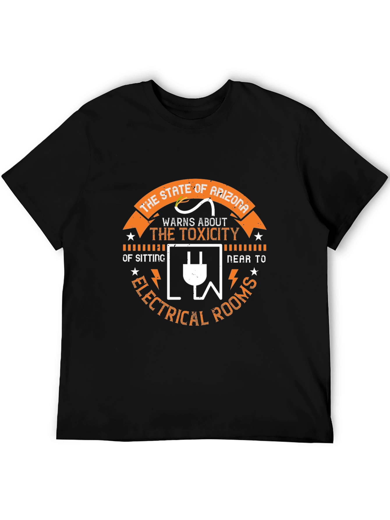 Black Arizona Electrical Rooms T-Shirt view 5