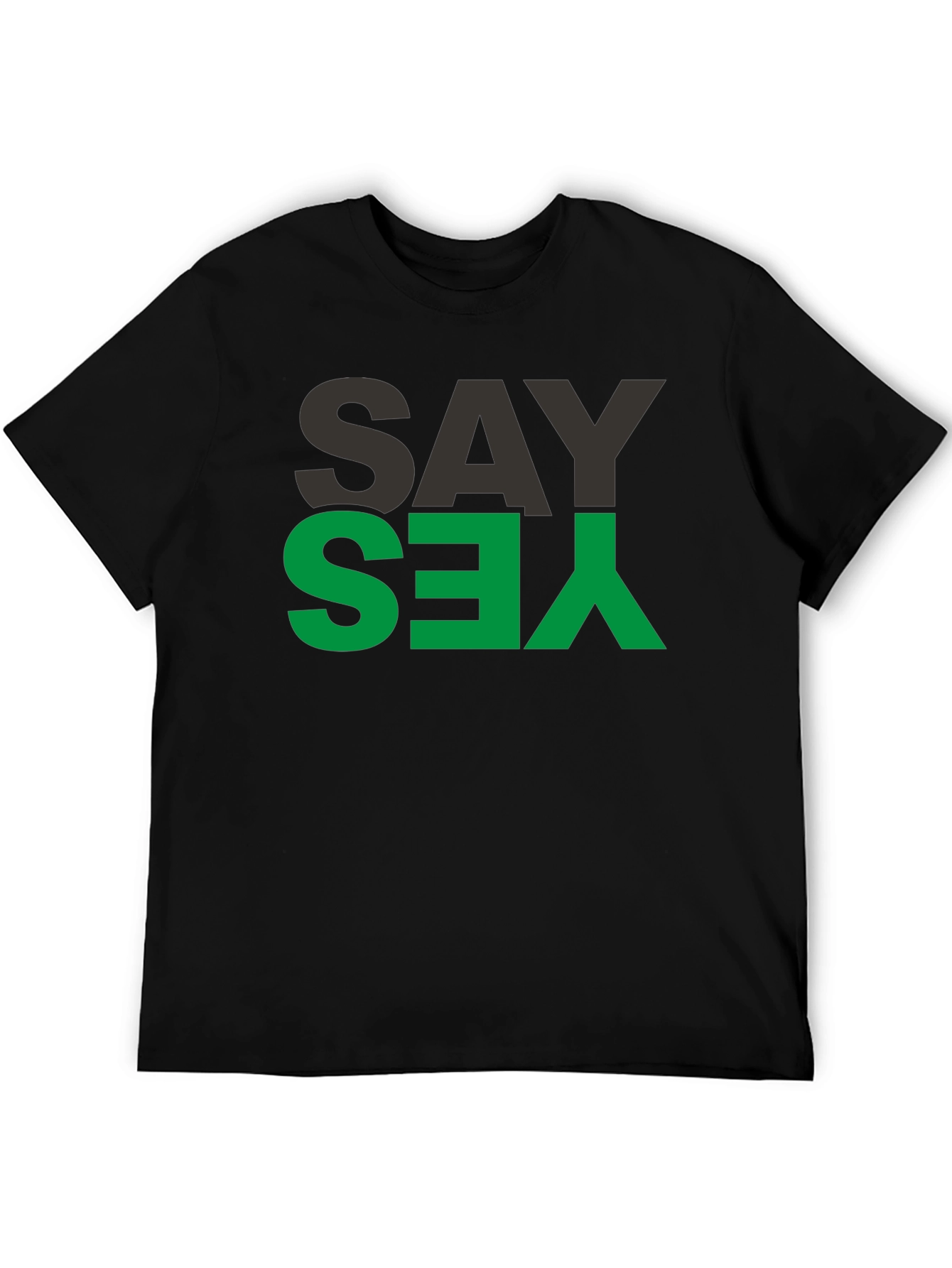 Black Say Yes Graphic Tee - Mens Black T-Shirt view 5
