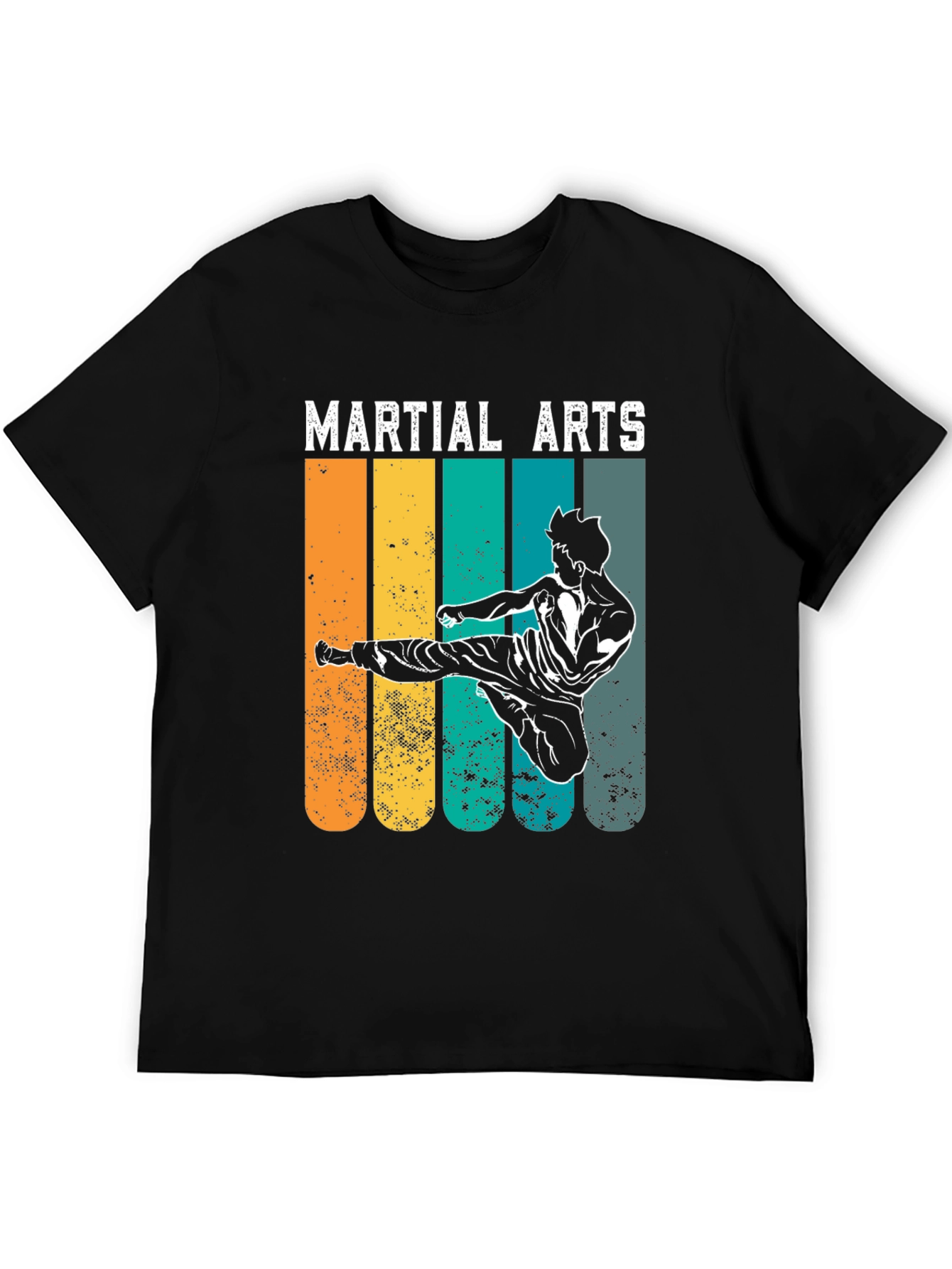 Black Martial Arts Retro T-Shirt view 5
