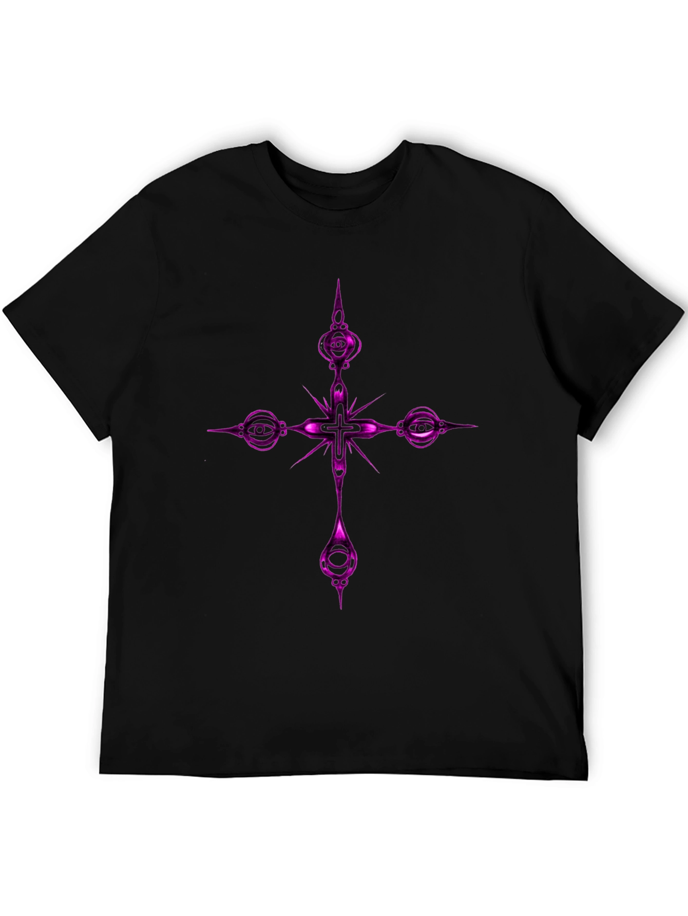 Black Gothic Cross Graphic Tee - Black view 5