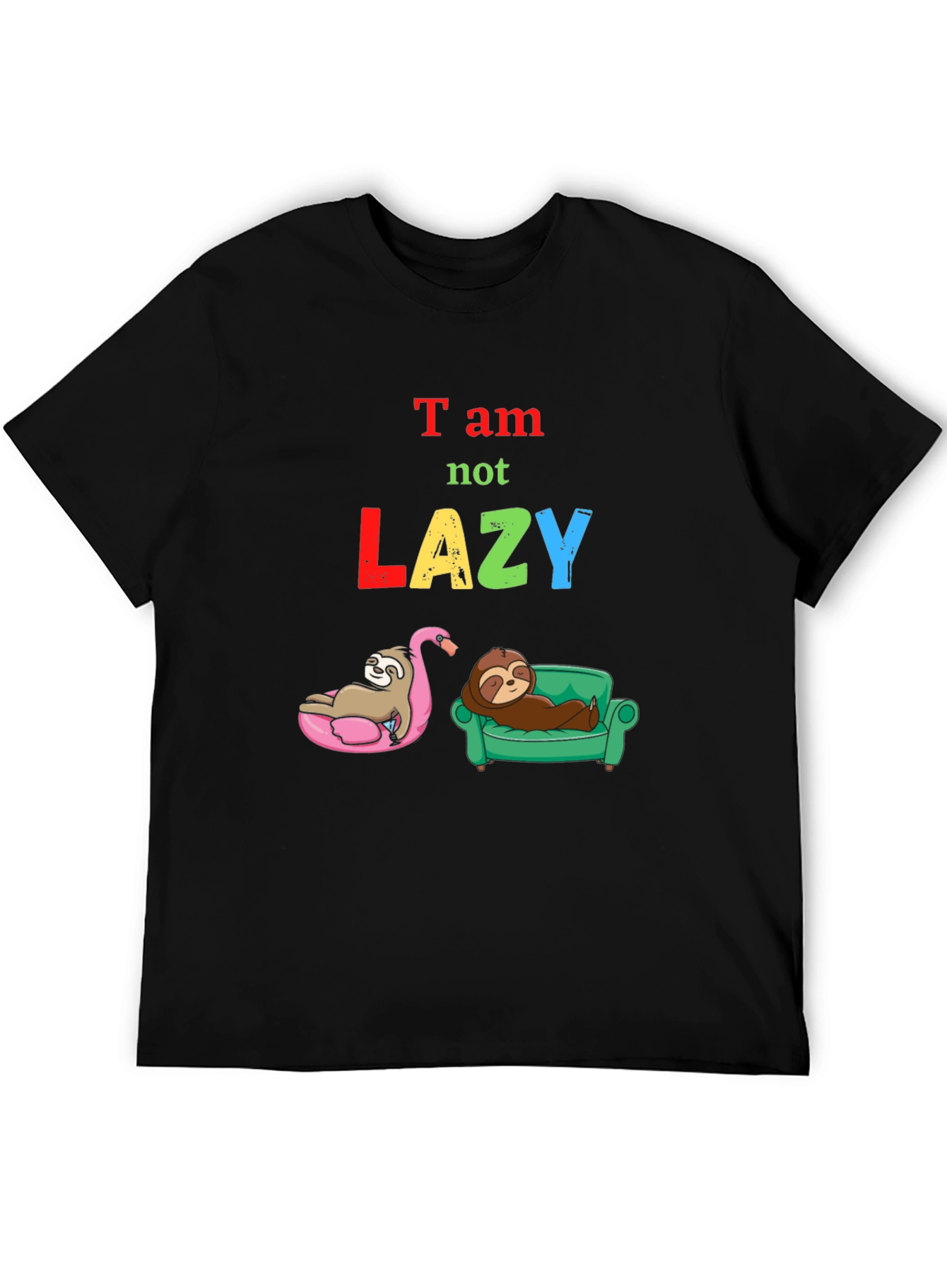 Black Sloth "Not Lazy" Graphic Tee view 5