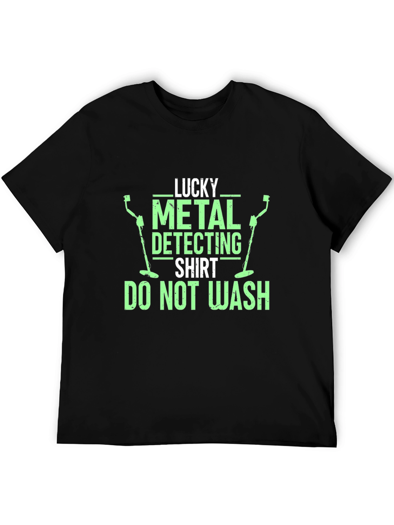 Black Lucky Metal Detecting Shirt - Novelty Graphic Tee view 5