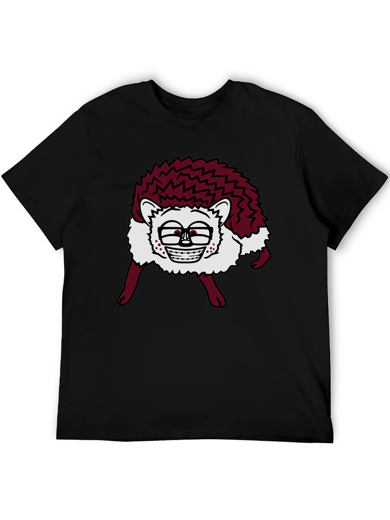 Black Funny Hedgehog Graphic Tee - Unique Animal T-Shirt view 5
