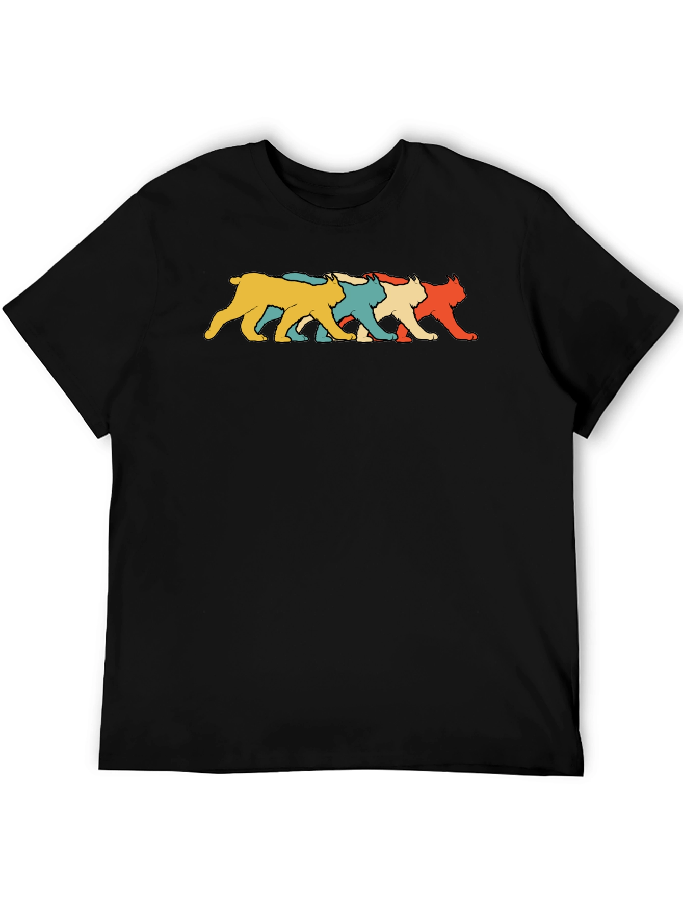Black Retro Lynx T-Shirt - Soft Cotton Tee view 5