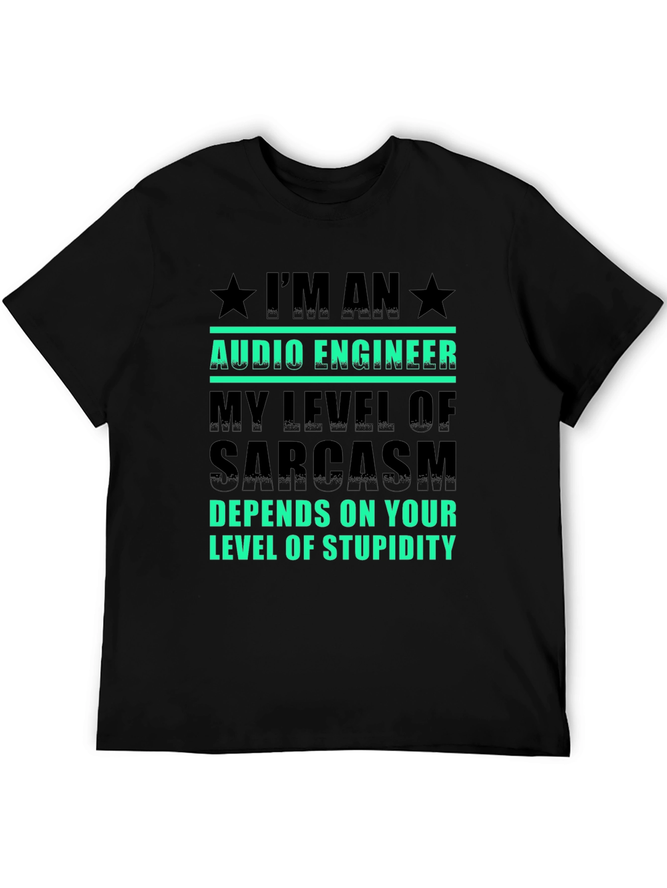 Black Audio Engineer Sarcasm T-Shirt view 5