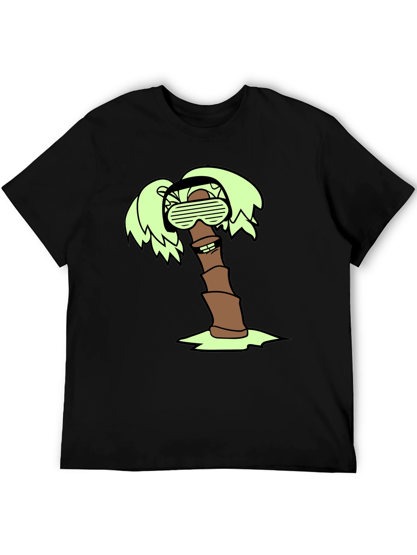 Black Cool Palm Tree Graphic T-Shirt view 5