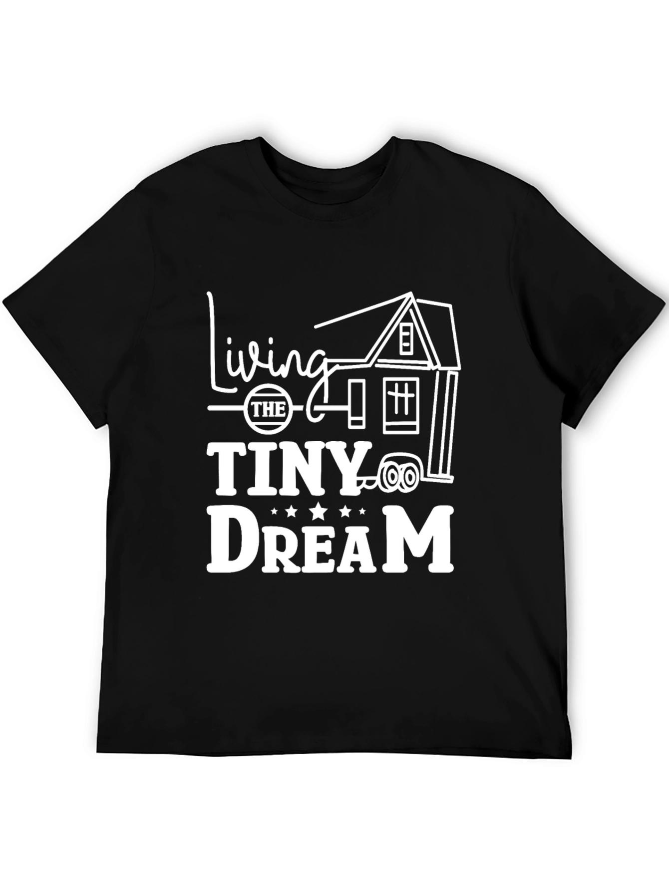 Living the Tiny Dream Black Graphic T-Shirt - 5