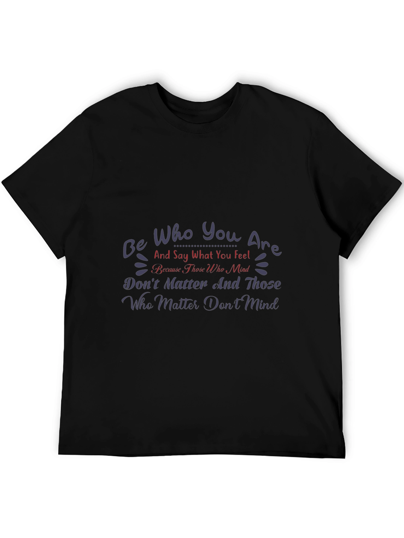 Black Inspirational Graphic Tee - Be Who You Are T-Shirt view 5