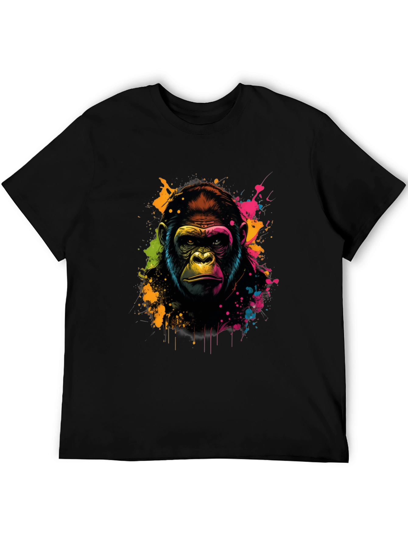 Black Vibrant Gorilla Graphic Tee - Black view 5