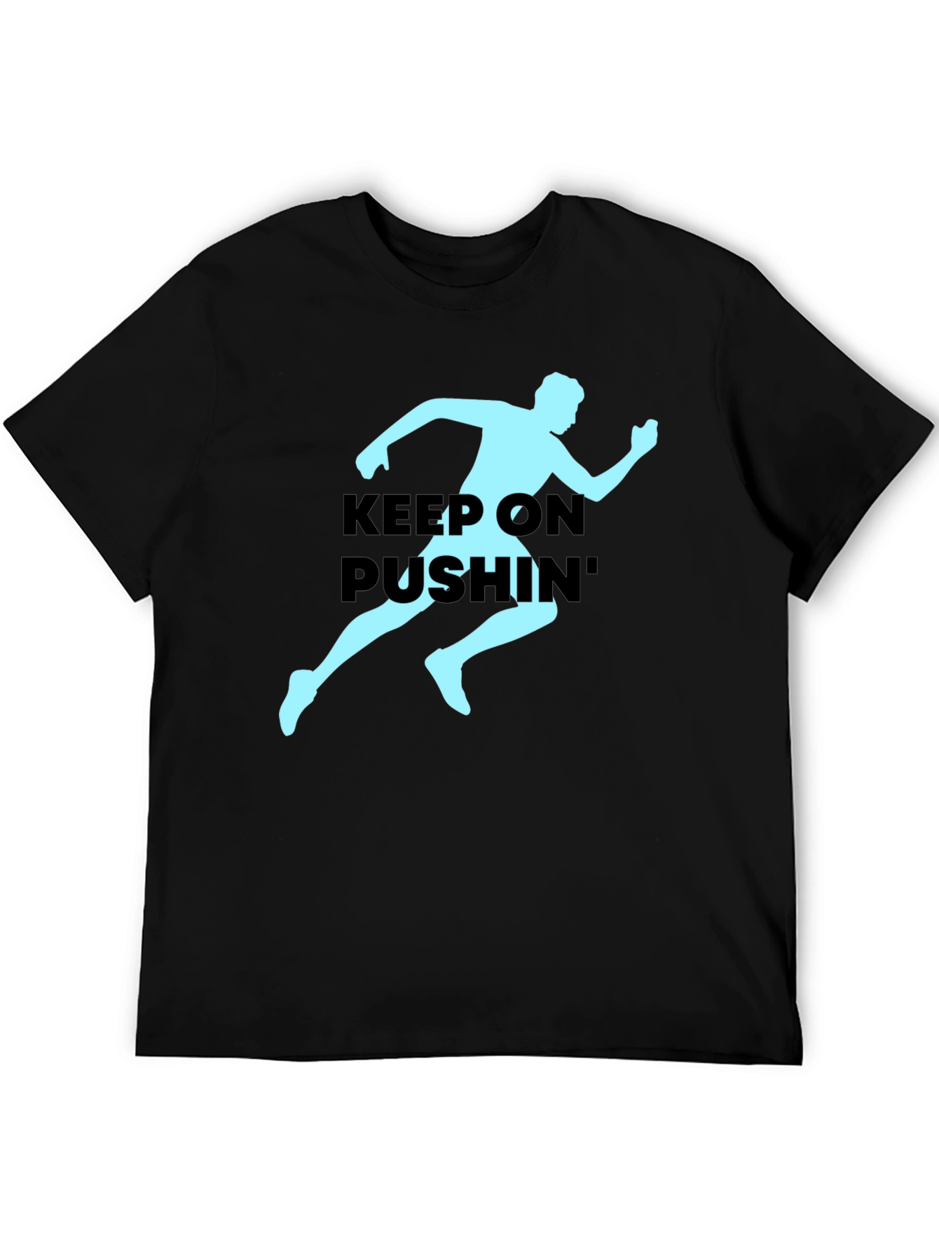 Black Keep On Pushin' Runner Graphic Tee - Black view 5