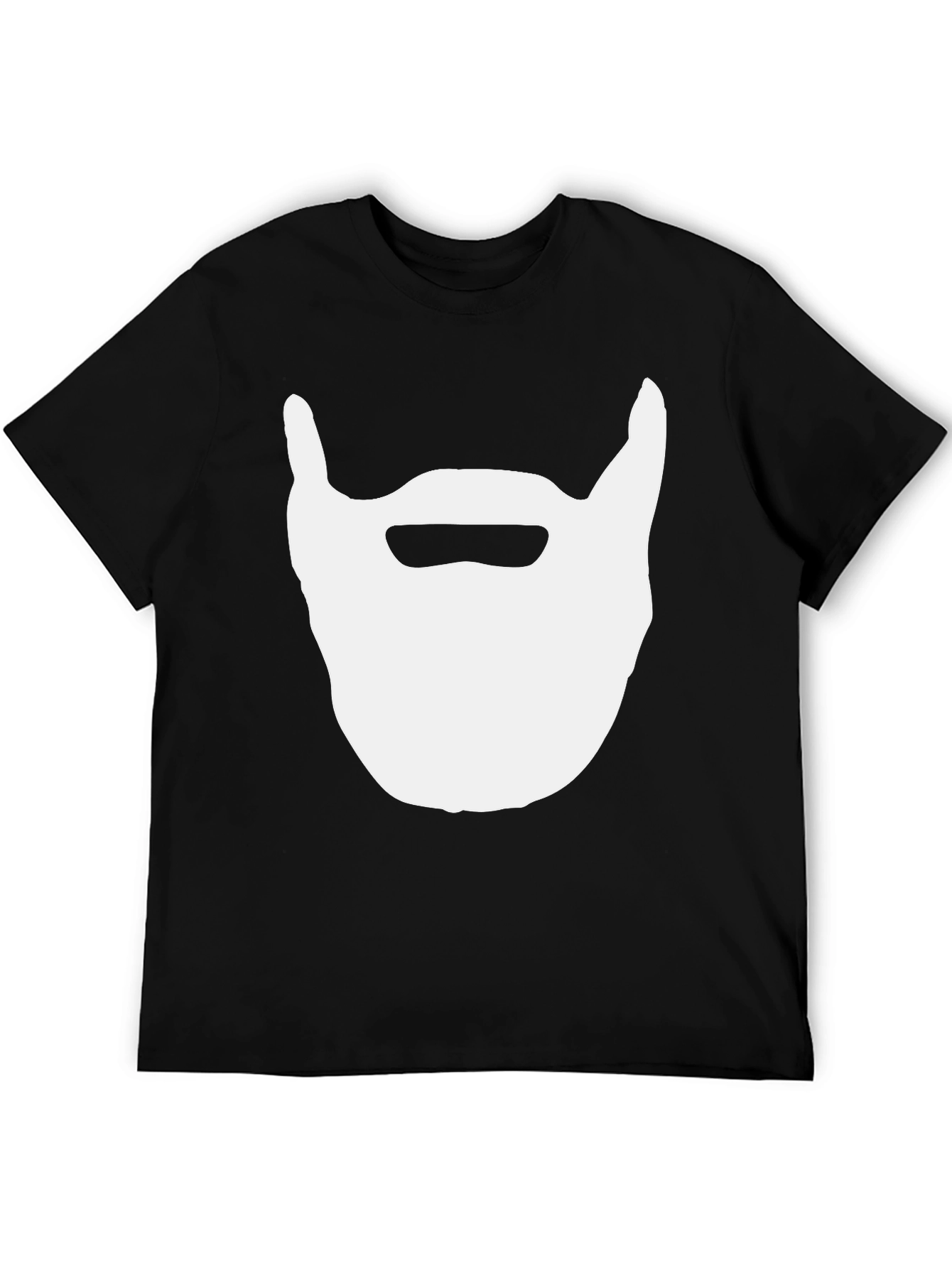 Black Beard Graphic Tee - Black Cotton Casual Top view 5