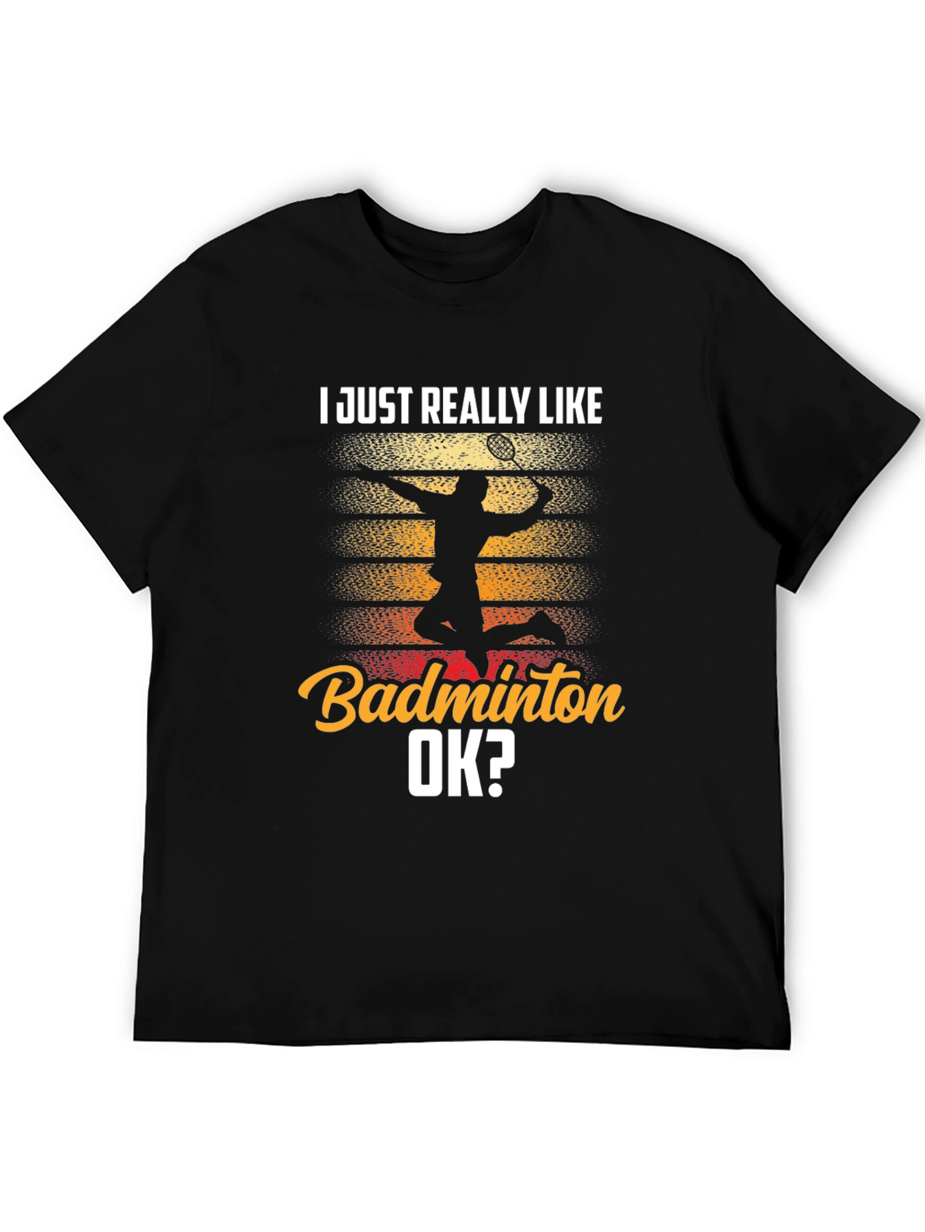 Black Badminton Lover T-Shirt - Funny Sports Tee view 5