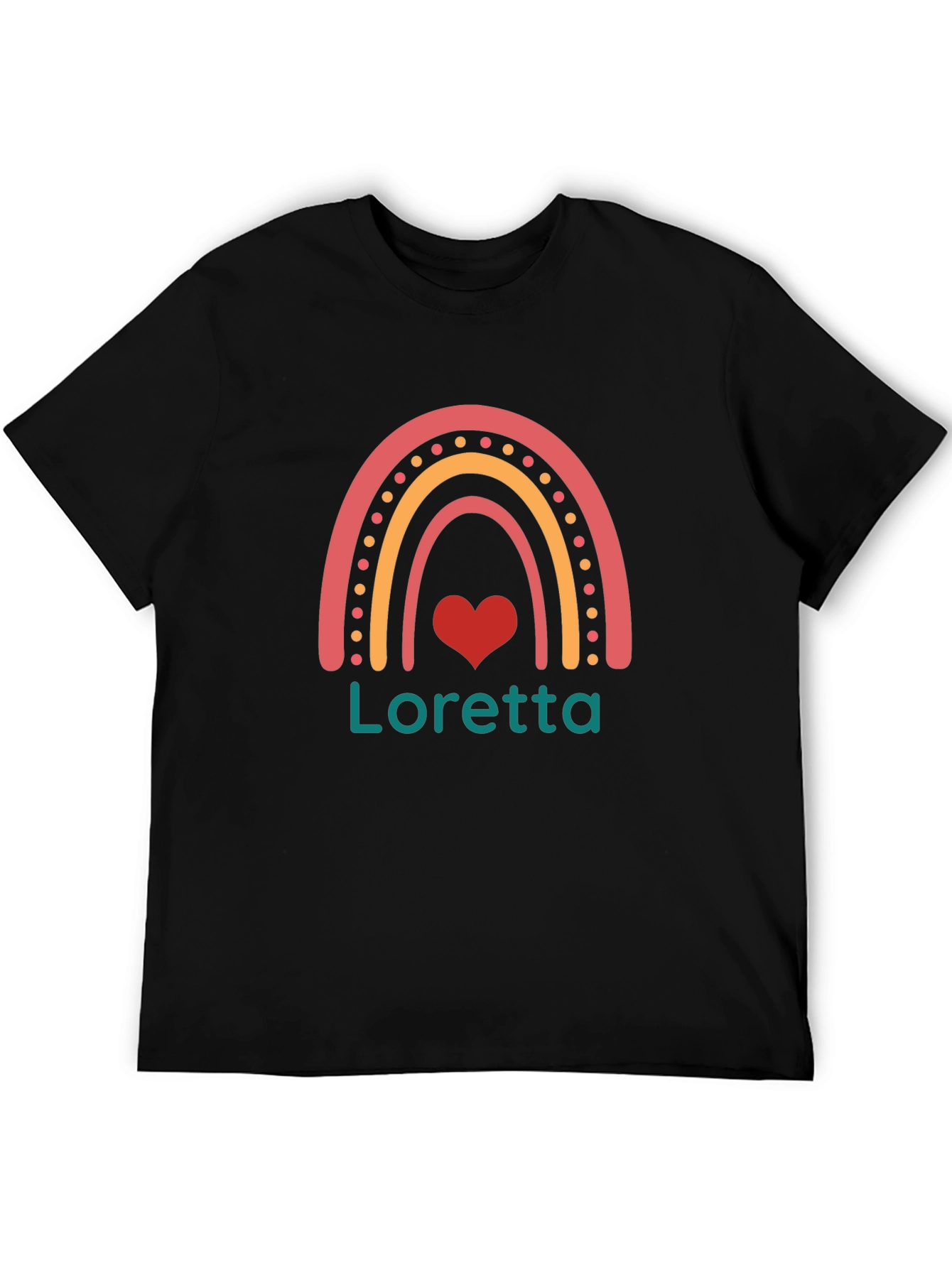 Black Loretta Rainbow Heart Tee - Black view 5
