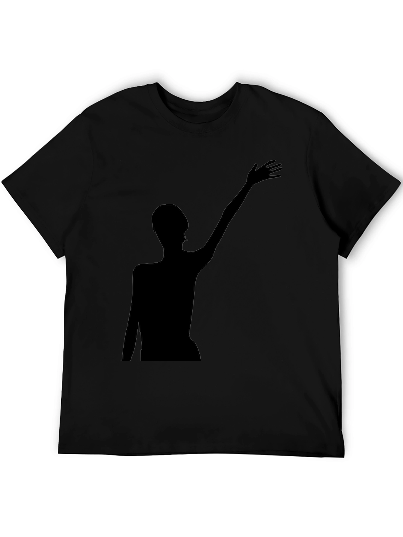 Black Silhouette Graphic Tee - Modern Black T-Shirt view 5