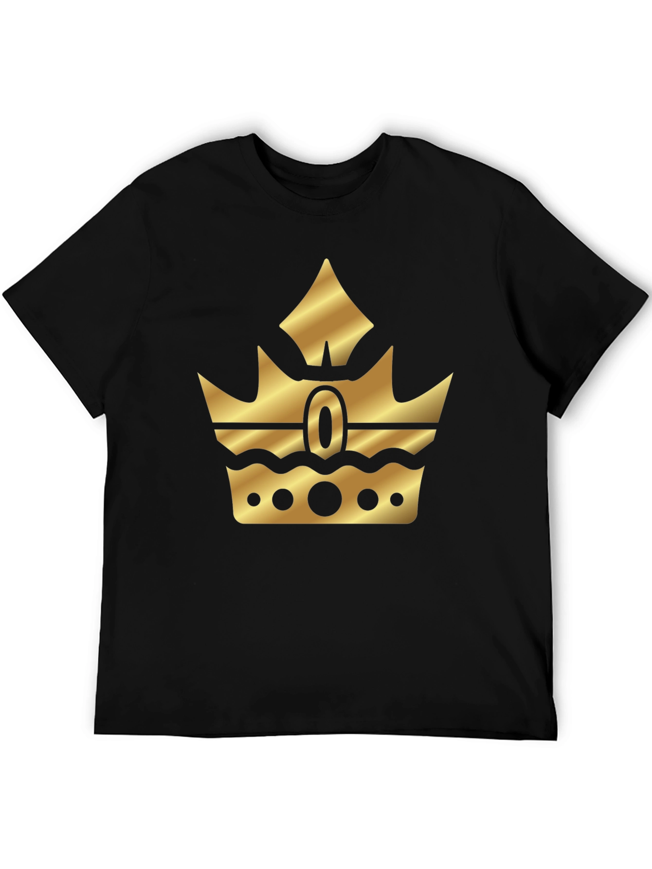 Black Gold Crown Graphic Black T-Shirt view 5