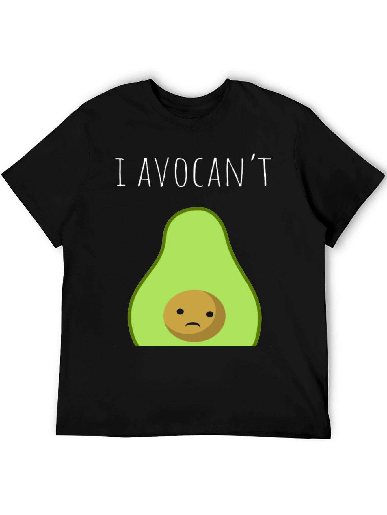 Black I Avocan't T-Shirt - Funny Avocado Graphic Tee view 5