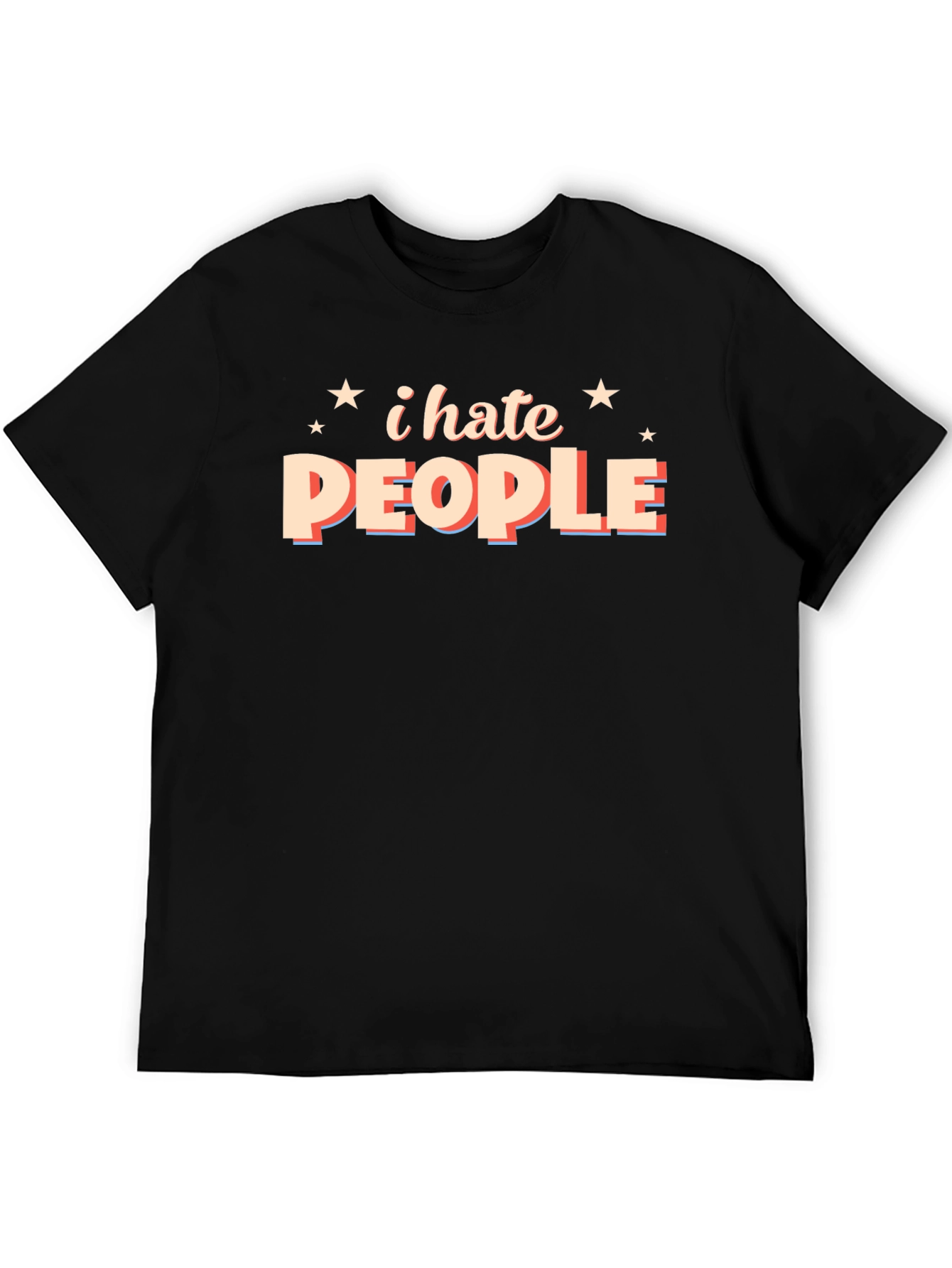 Black I Hate People Graphic T-Shirt view 5