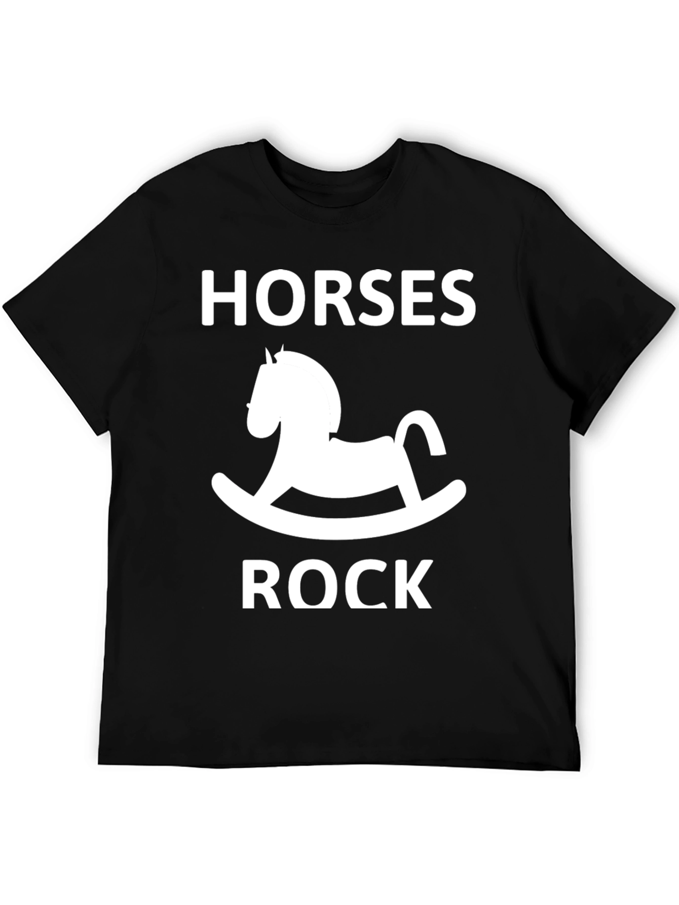 Black Horses Rock Rocking Horse Graphic Tee - Black view 5