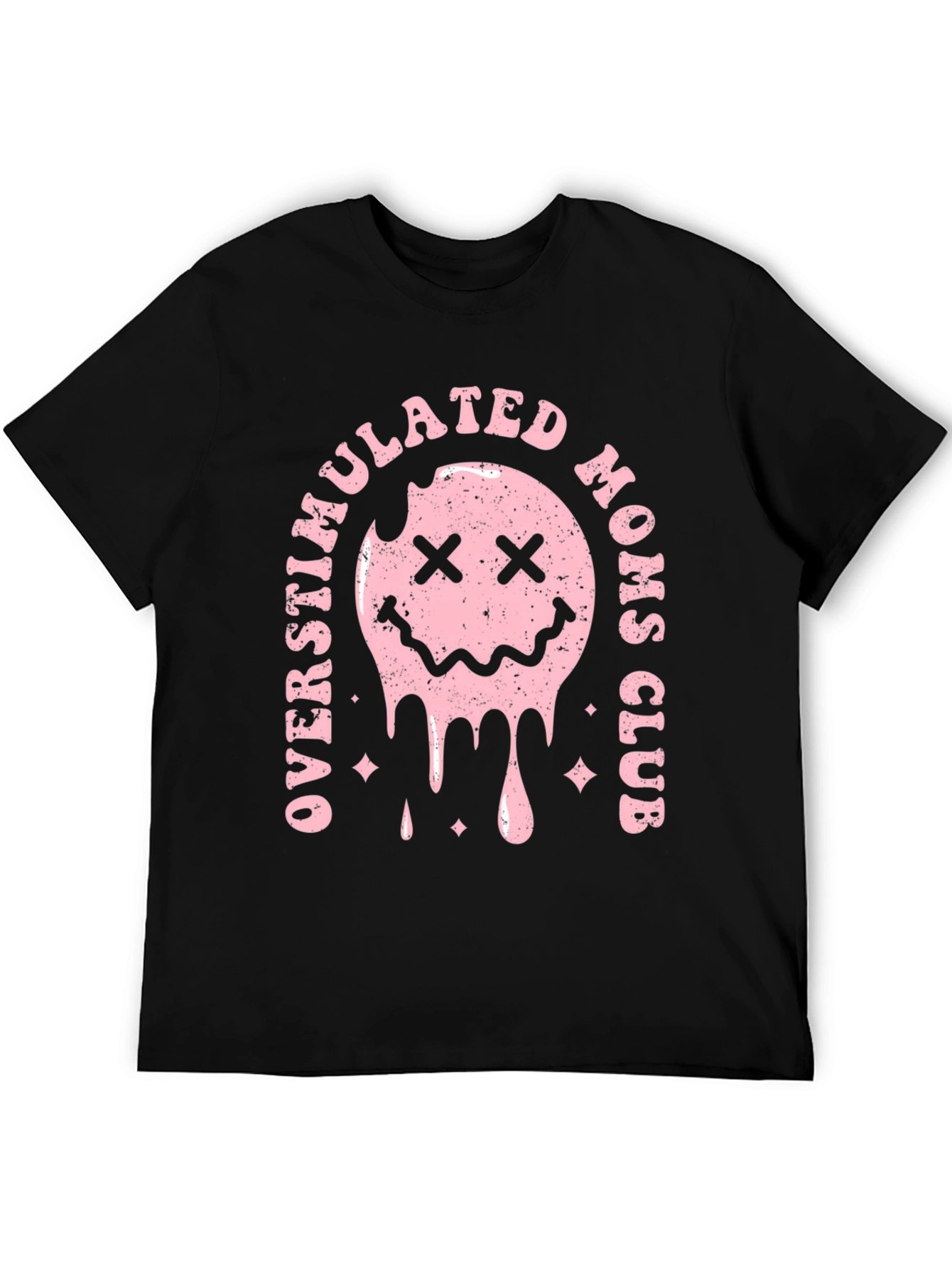 Black Overstimulated Moms Club Graphic T-Shirt view 5