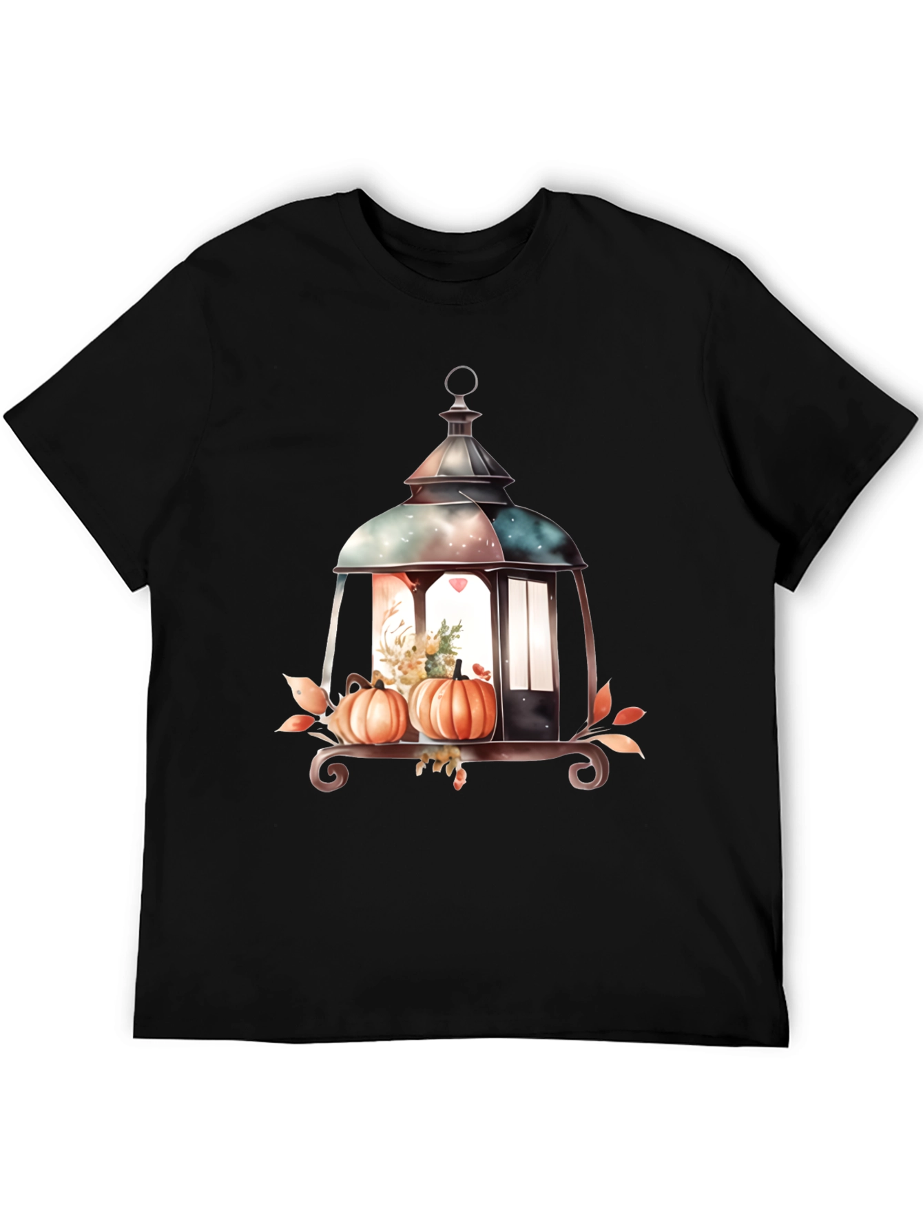 Black Lantern and Pumpkin Graphic Tee view 5