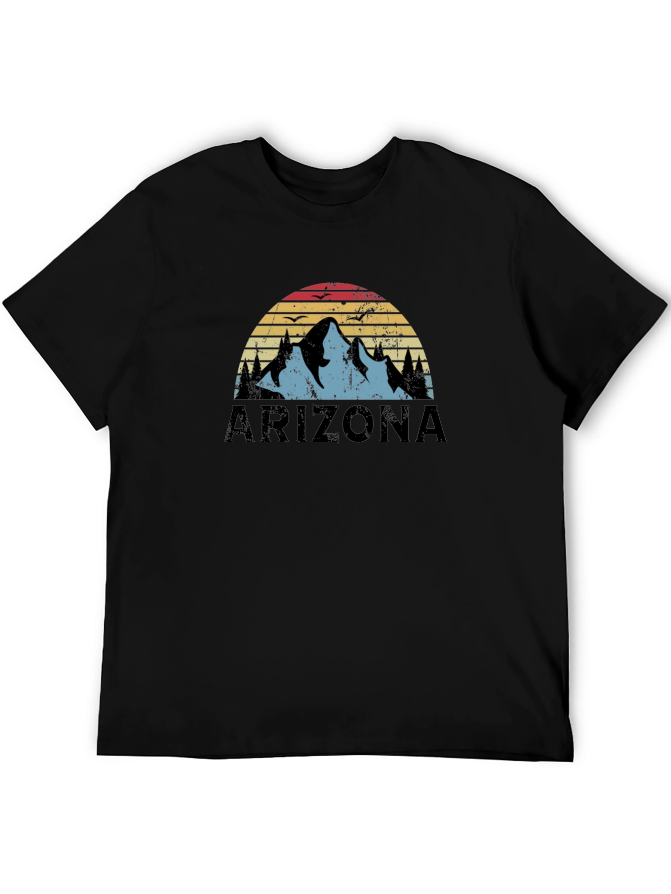 Black Arizona Mountain Sunset Graphic T-Shirt view 5